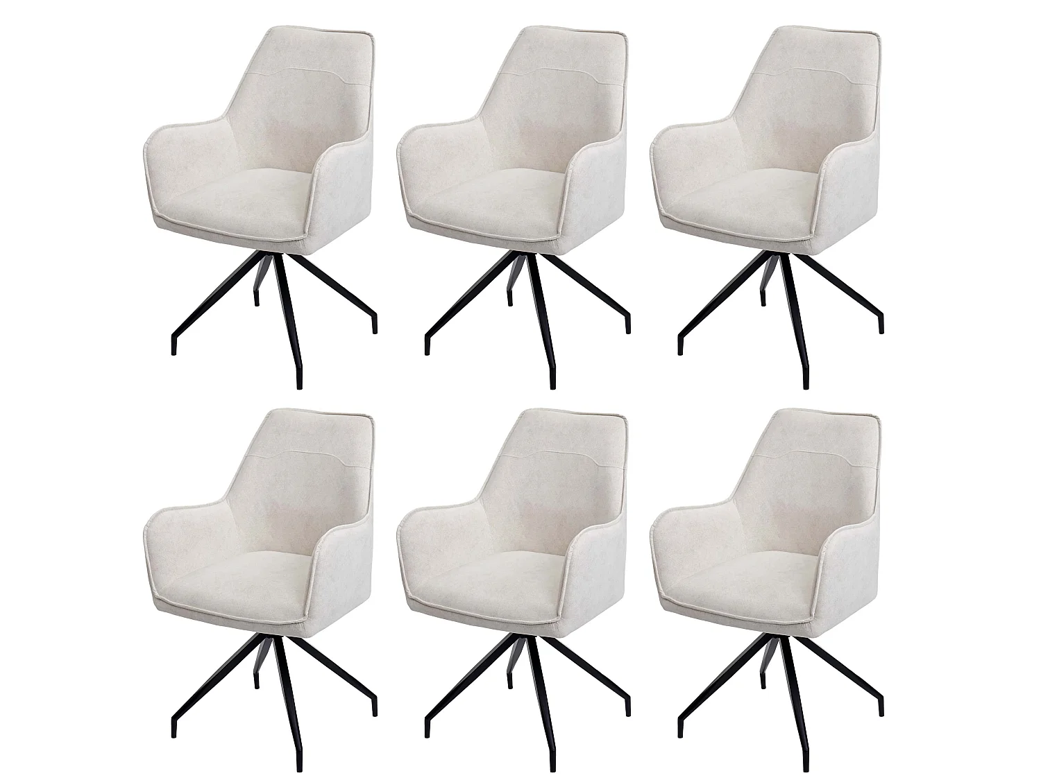 Eetkamerstoel MCW-K15 (set van 6),  crème-beige