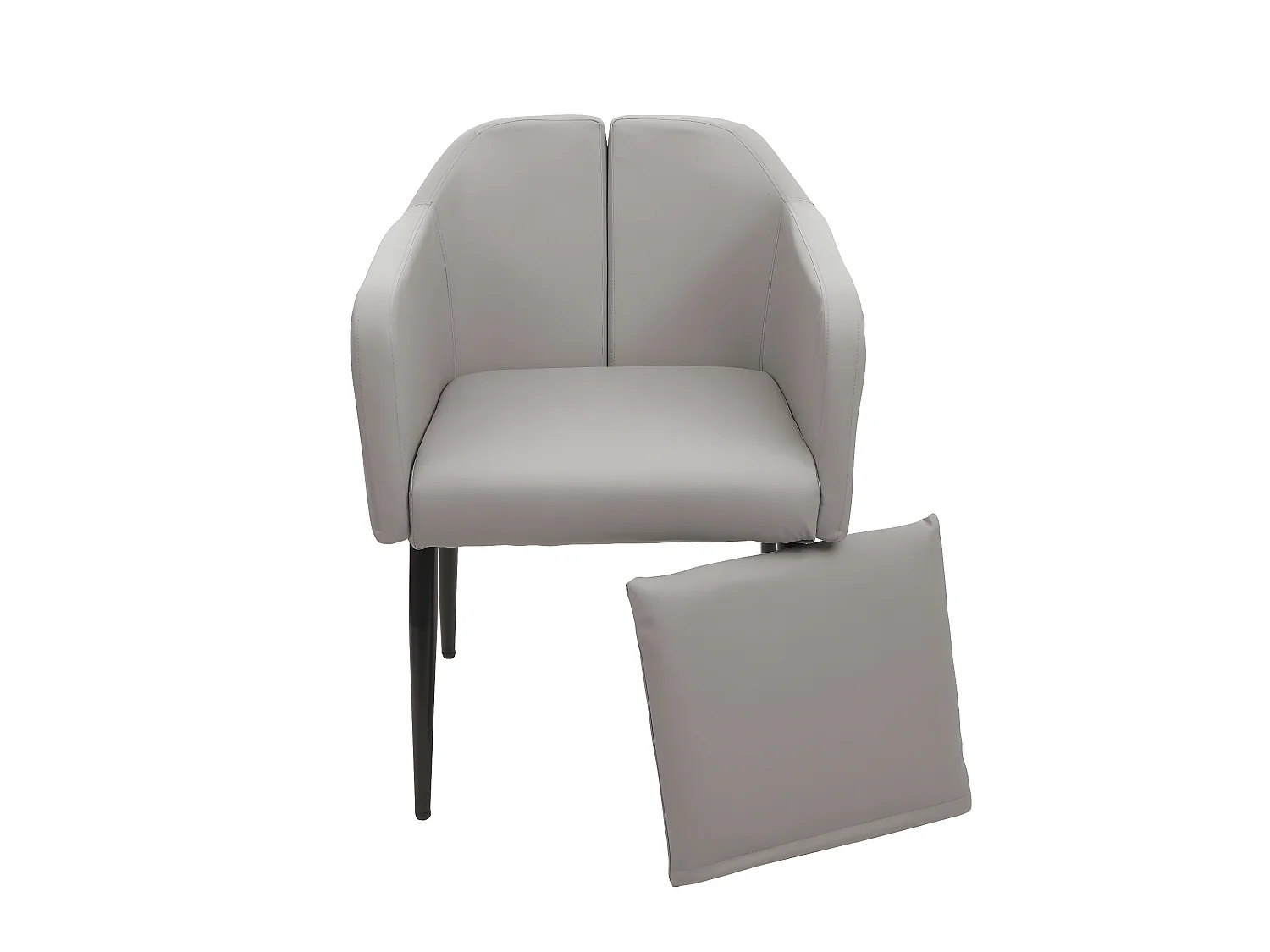 Silla de comedor MCW-H93 (juego de 6),  polipiel gris topo