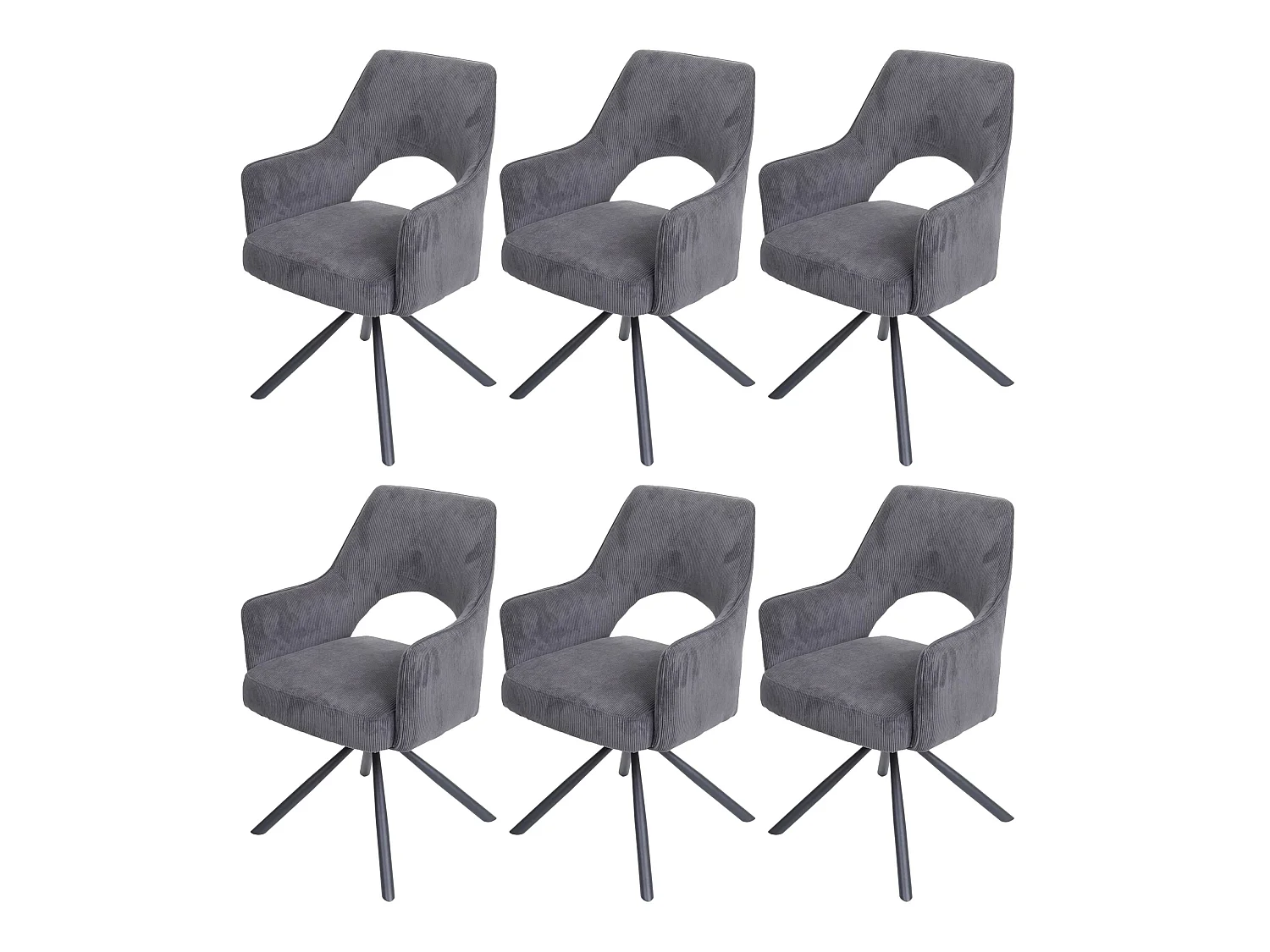 Chaise de salle à manger MCW-K30 (lot de 6),  corde-gris foncé