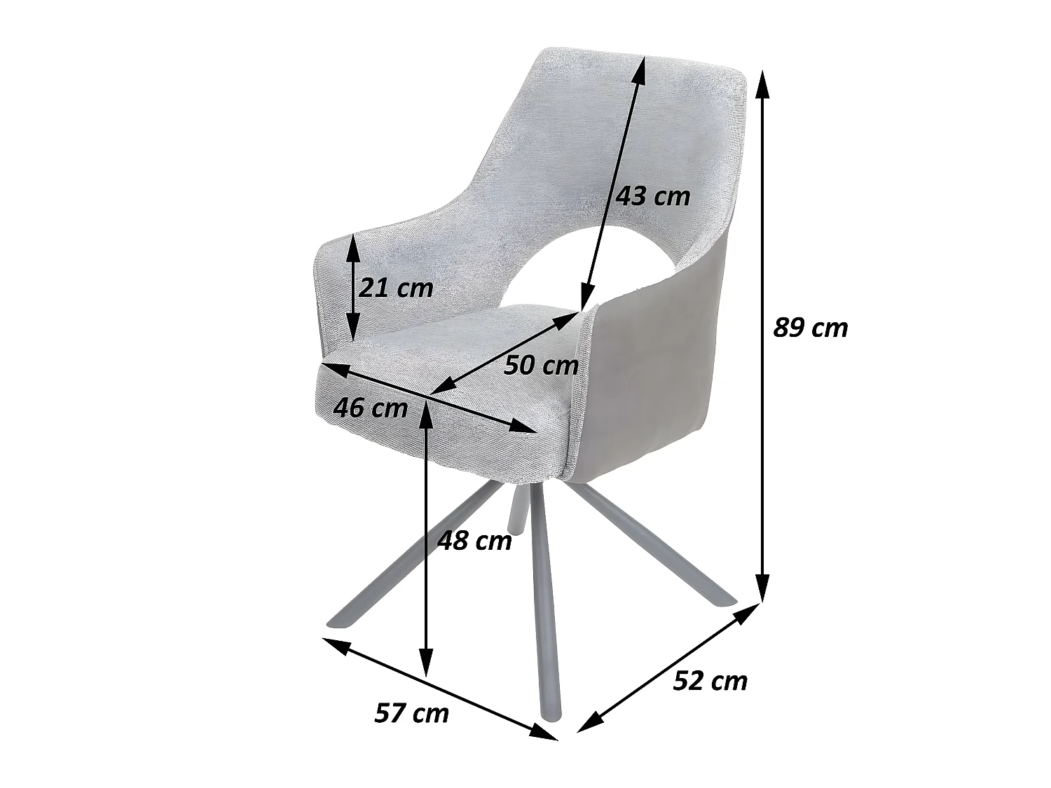 Chaise de salle à manger MCW-K30 (lot de 6),  corde-gris foncé