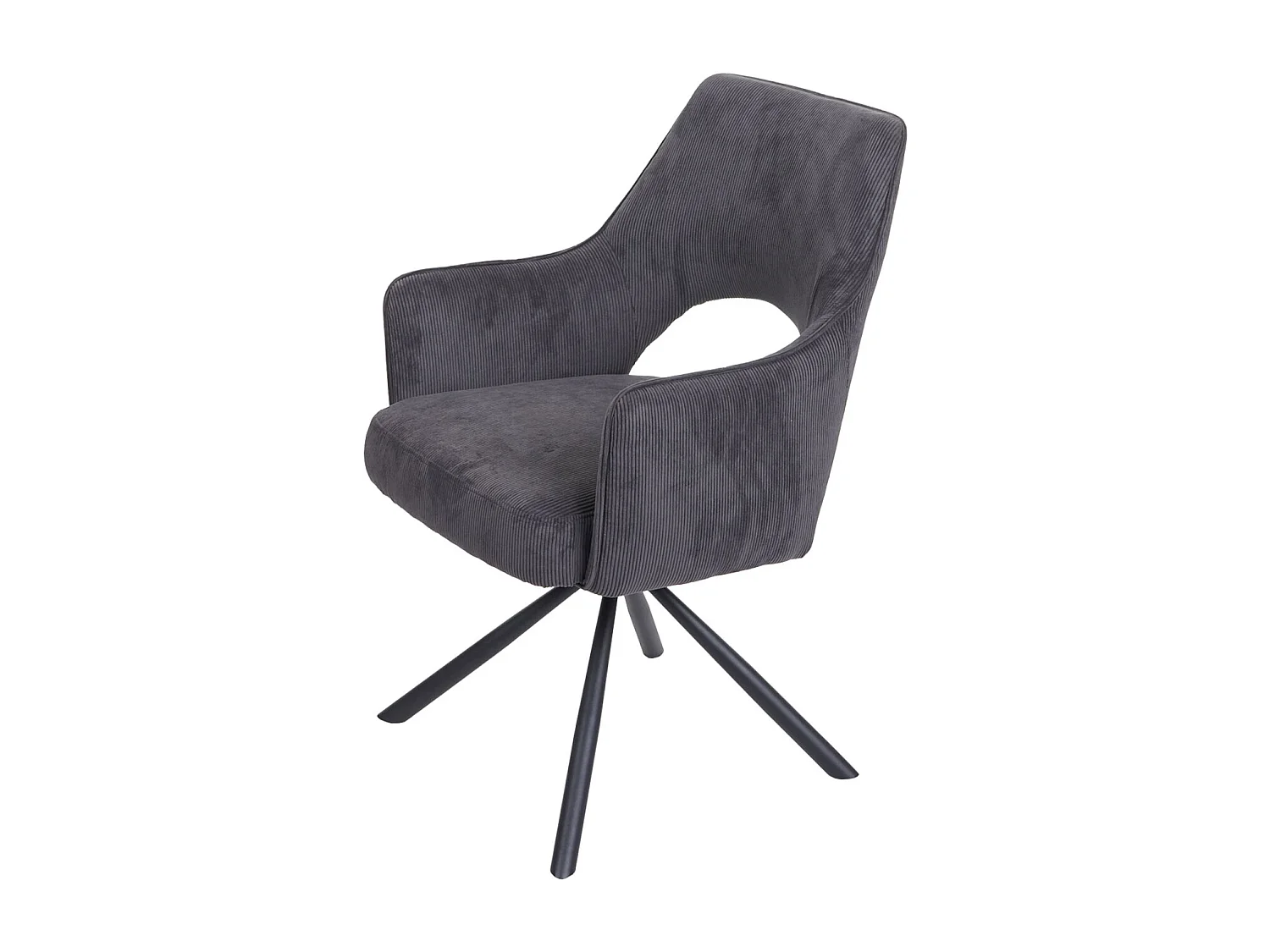 Eetkamerstoel MCW-K30 (set van 6),  corduroy donkergrijs