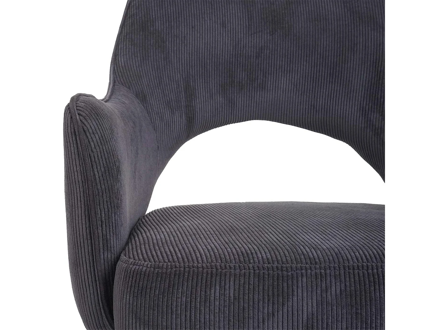 Eetkamerstoel MCW-K30 (set van 6),  corduroy donkergrijs