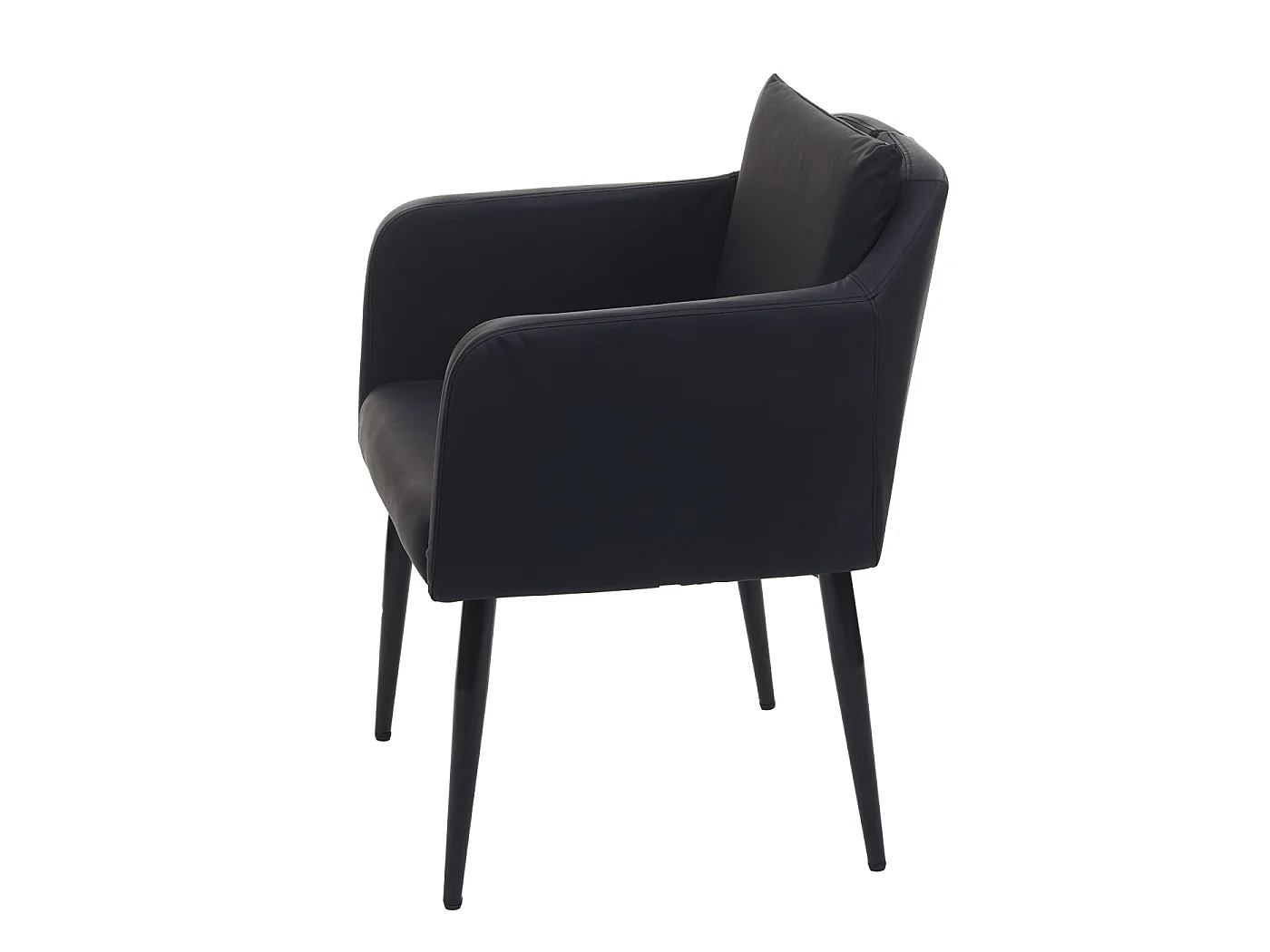 Silla de comedor MCW-H93 (juego de 6),  imitación de cuero negro