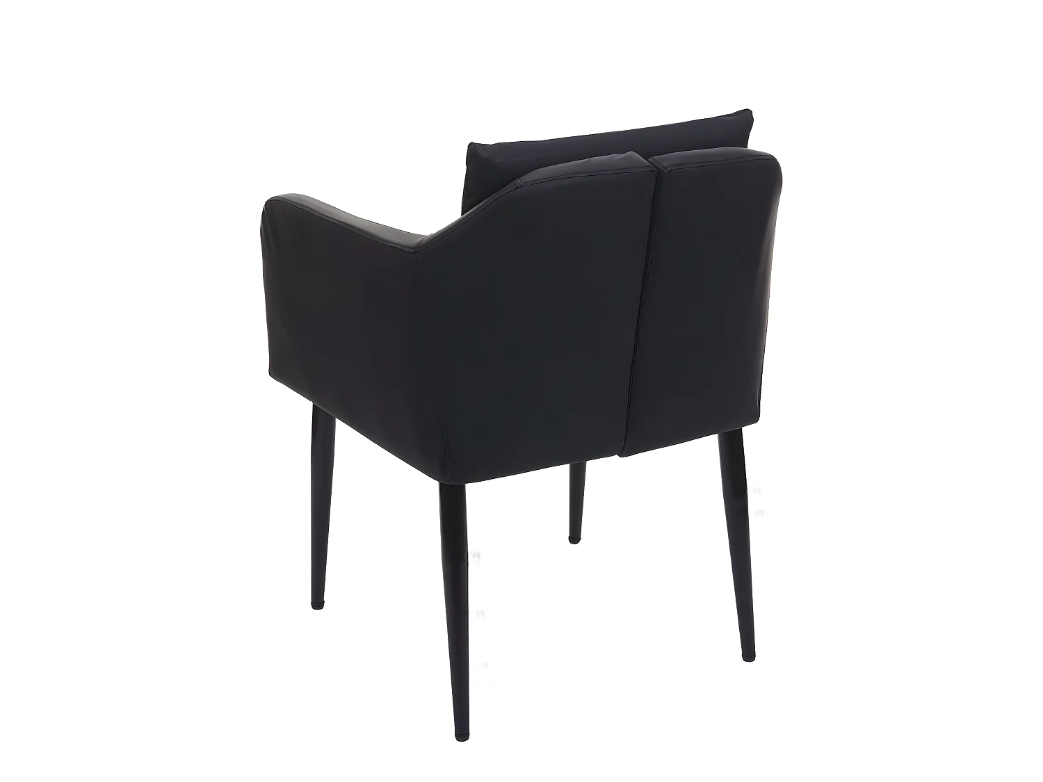 Silla de comedor MCW-H93 (juego de 6),  imitación de cuero negro