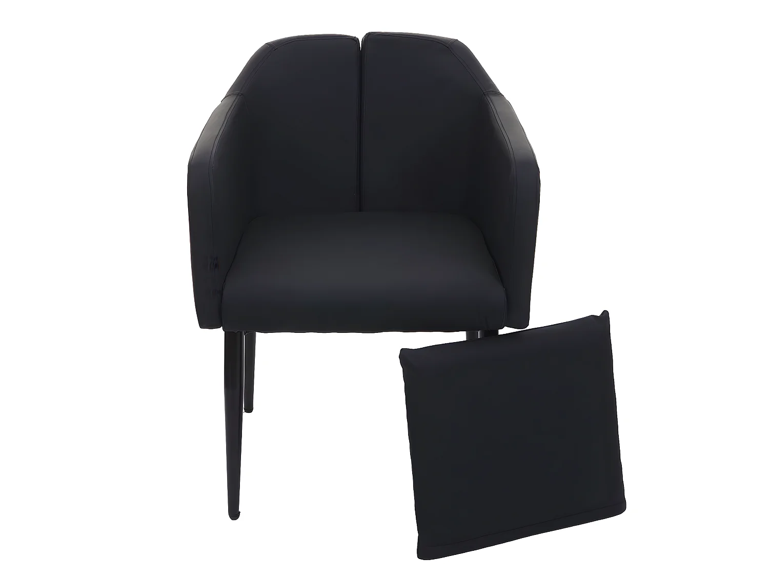Chaise de salle à manger MCW-H93 (lot de 6),  similicuir noir