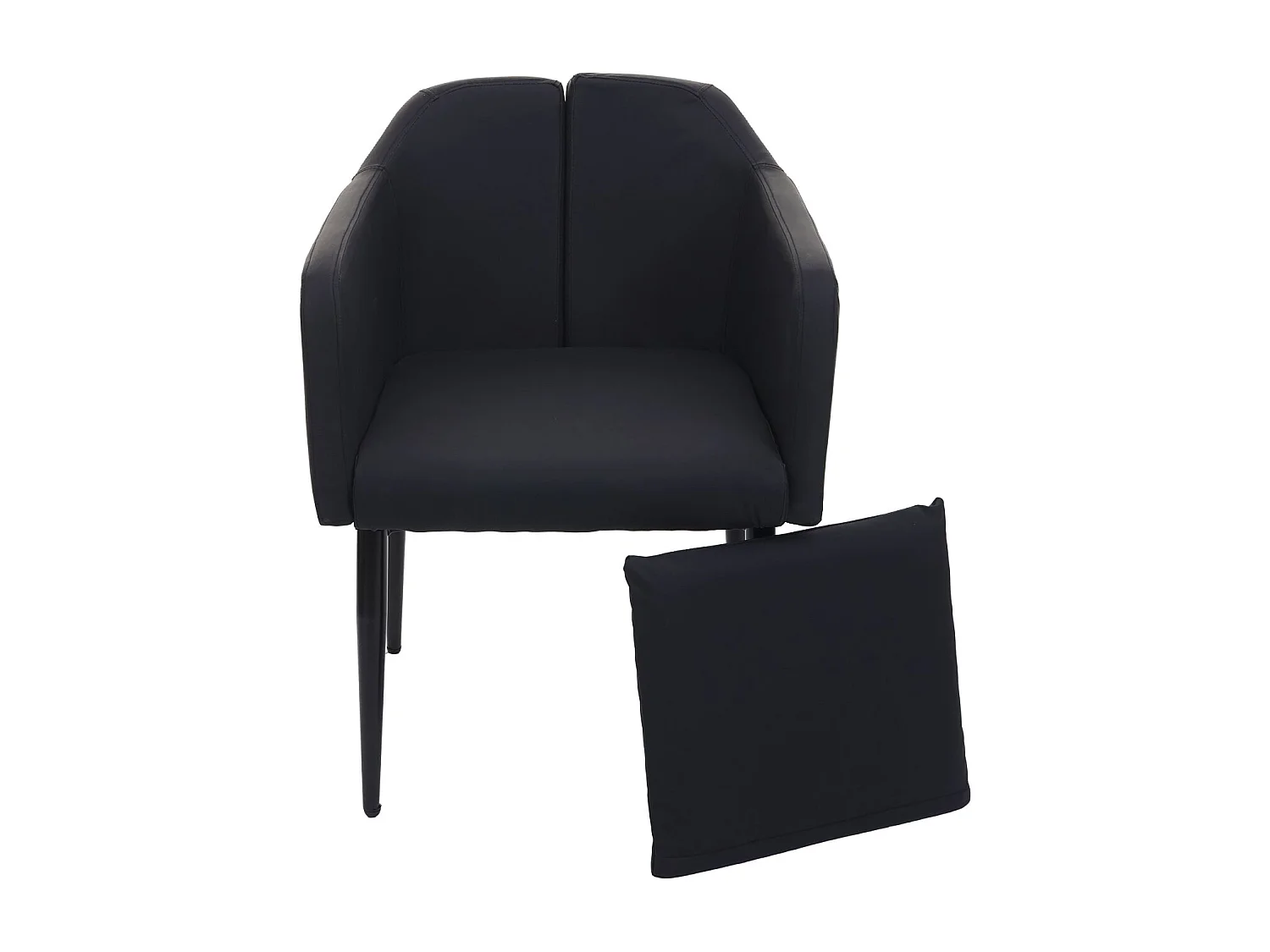 Krzesło do jadalni MCW-H93 (zestaw 6 sztuk),  sztuczna skóra czarny