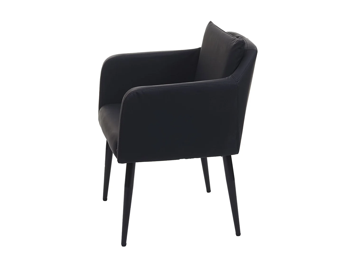 Krzesło do jadalni MCW-H93 (zestaw 6 sztuk),  sztuczna skóra czarny