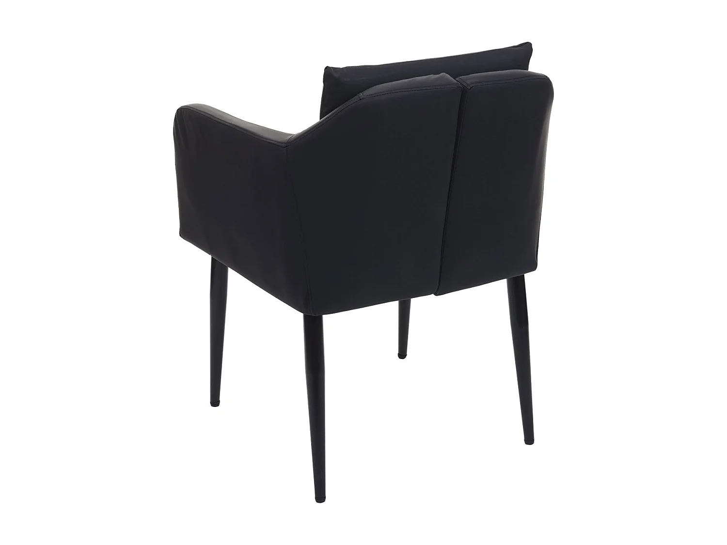 Krzesło do jadalni MCW-H93 (zestaw 6 sztuk),  sztuczna skóra czarny