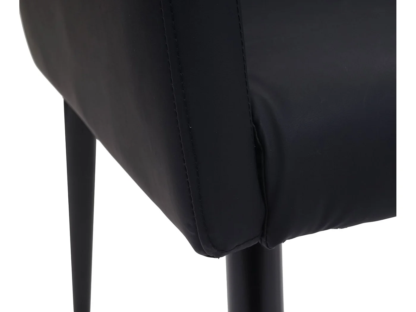 Krzesło do jadalni MCW-H93 (zestaw 6 sztuk),  sztuczna skóra czarny