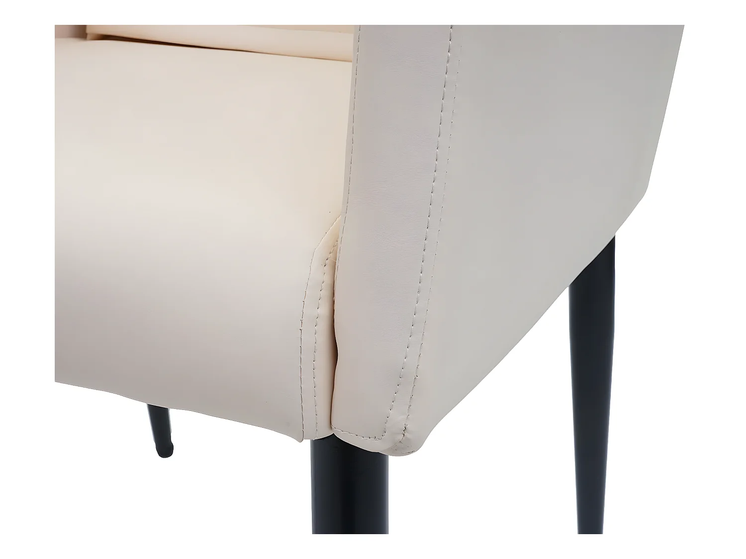 Eetkamerstoel MCW-H93,  kunstleer crème-beige