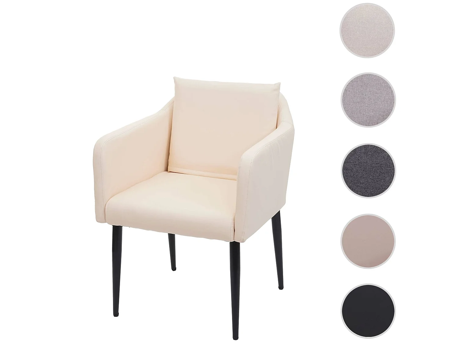 Eetkamerstoel MCW-H93,  kunstleer crème-beige