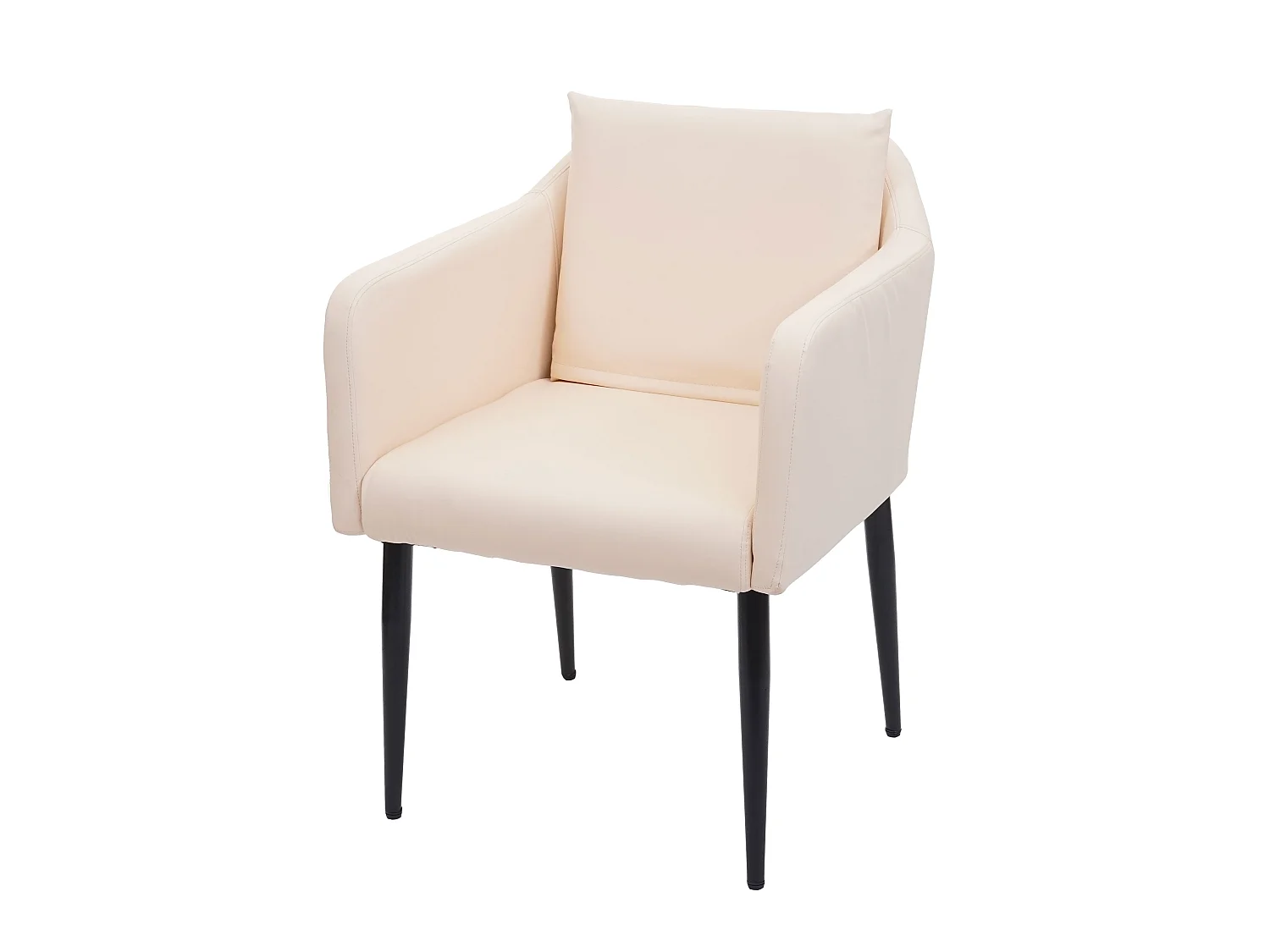 Chaise de salle à manger MCW-H93,  similicuir crème-beige