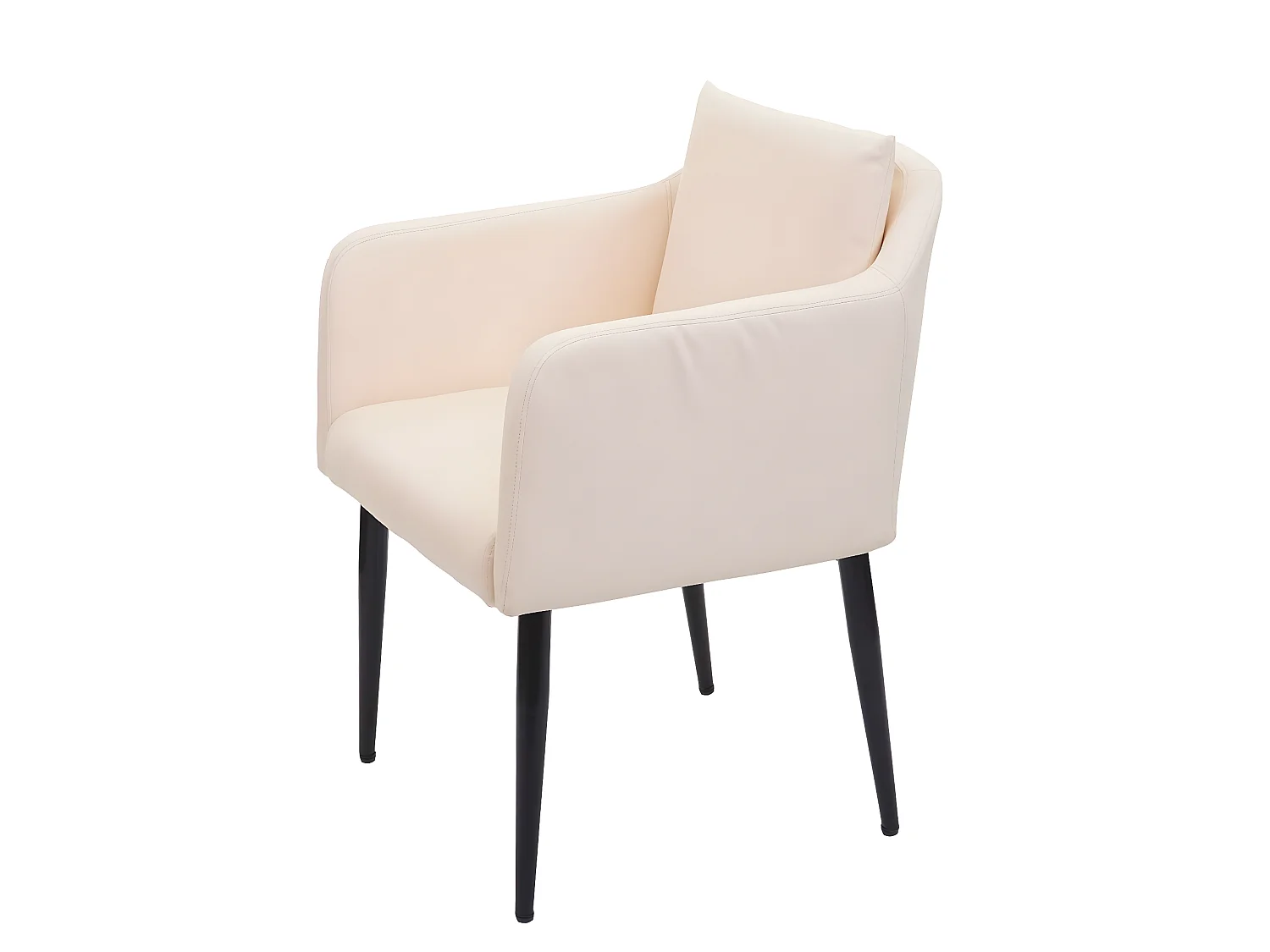 Chaise de salle à manger MCW-H93,  similicuir crème-beige
