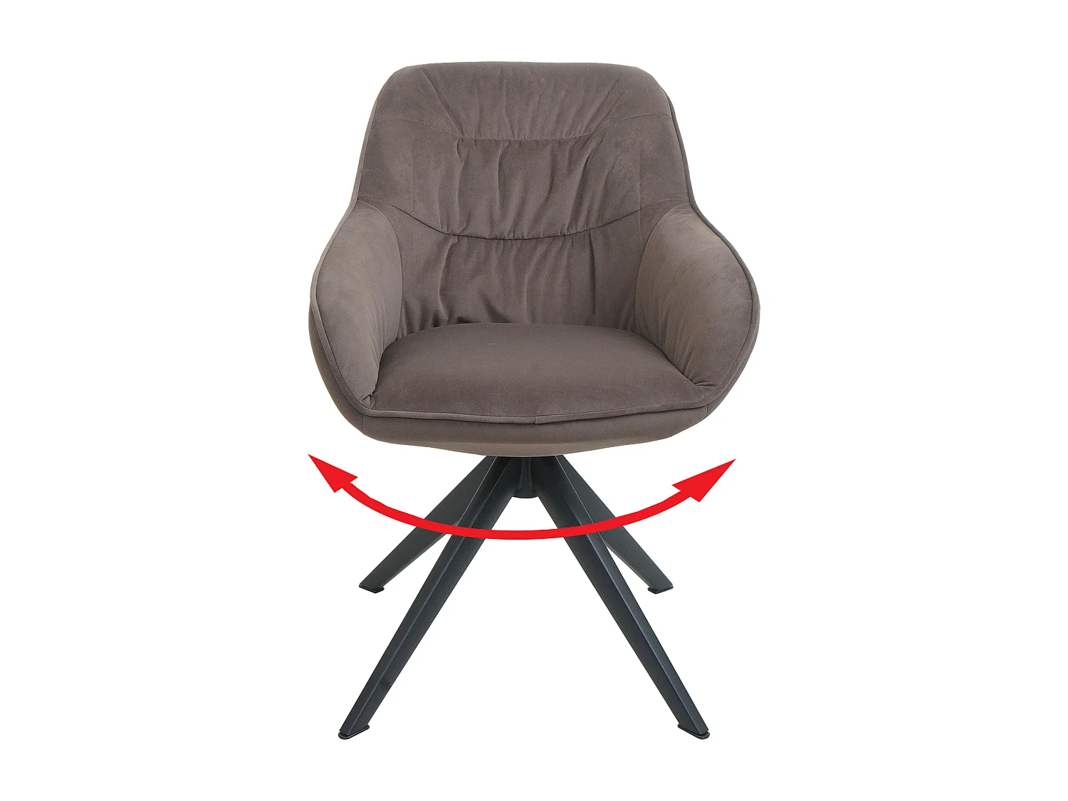 Silla de comedor MCW-K28,  tela/textil marrón