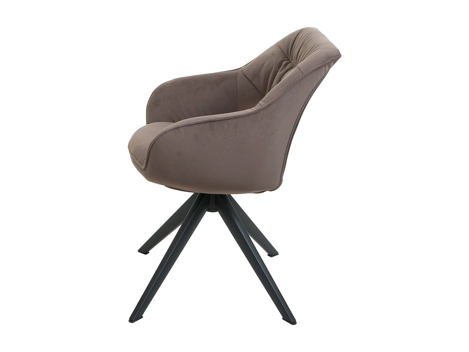 Silla de comedor MCW-K28,  tela/textil marrón