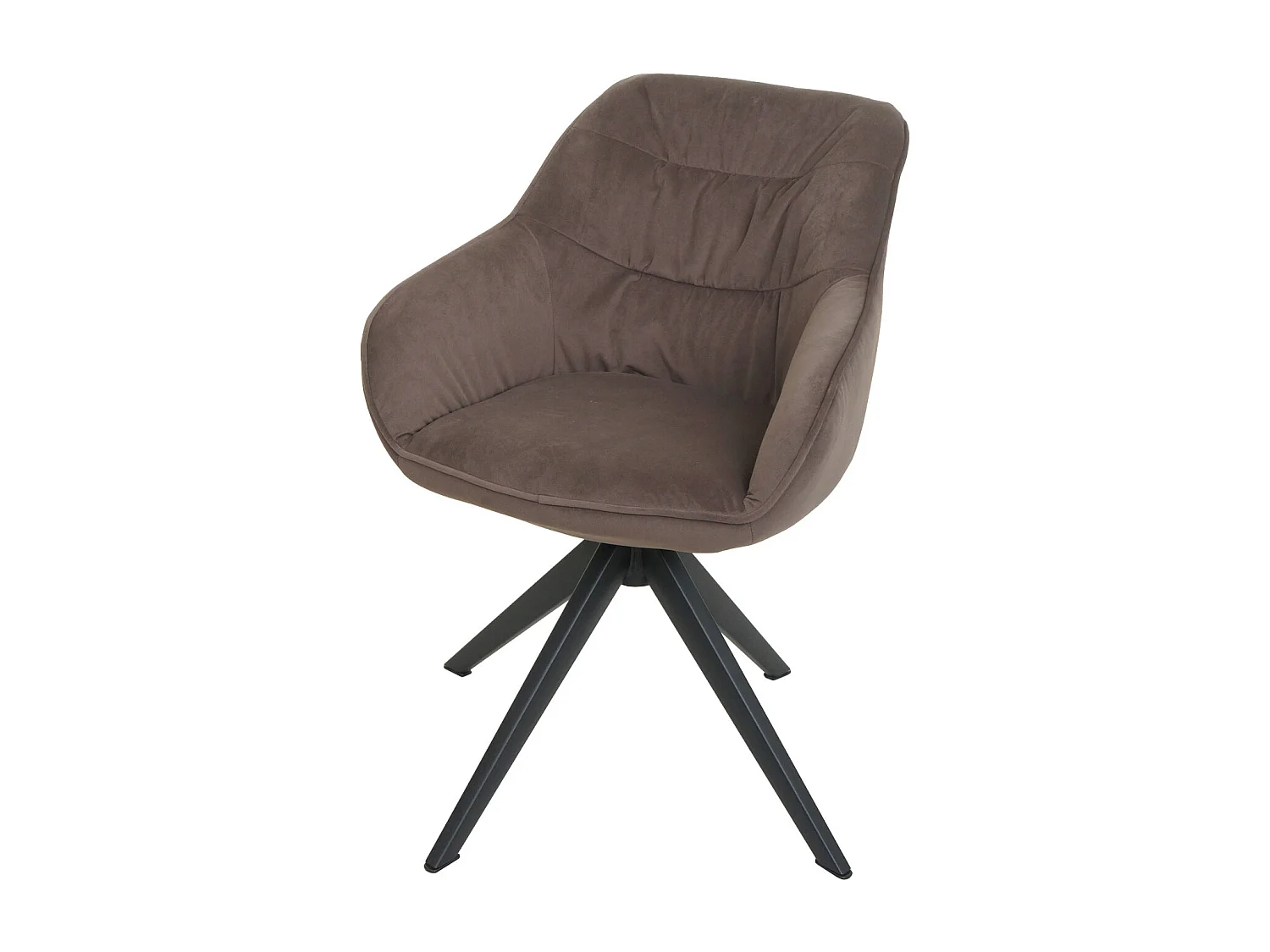 Silla de comedor MCW-K28,  tela/textil marrón