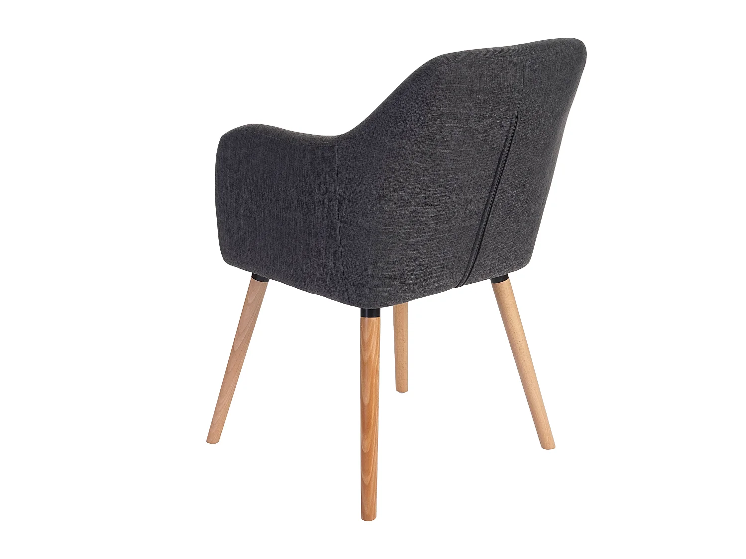 Krzesło do jadalni Vaasa T381 (zestaw 6 sztuk),  tkanina, szary, jasne nogi