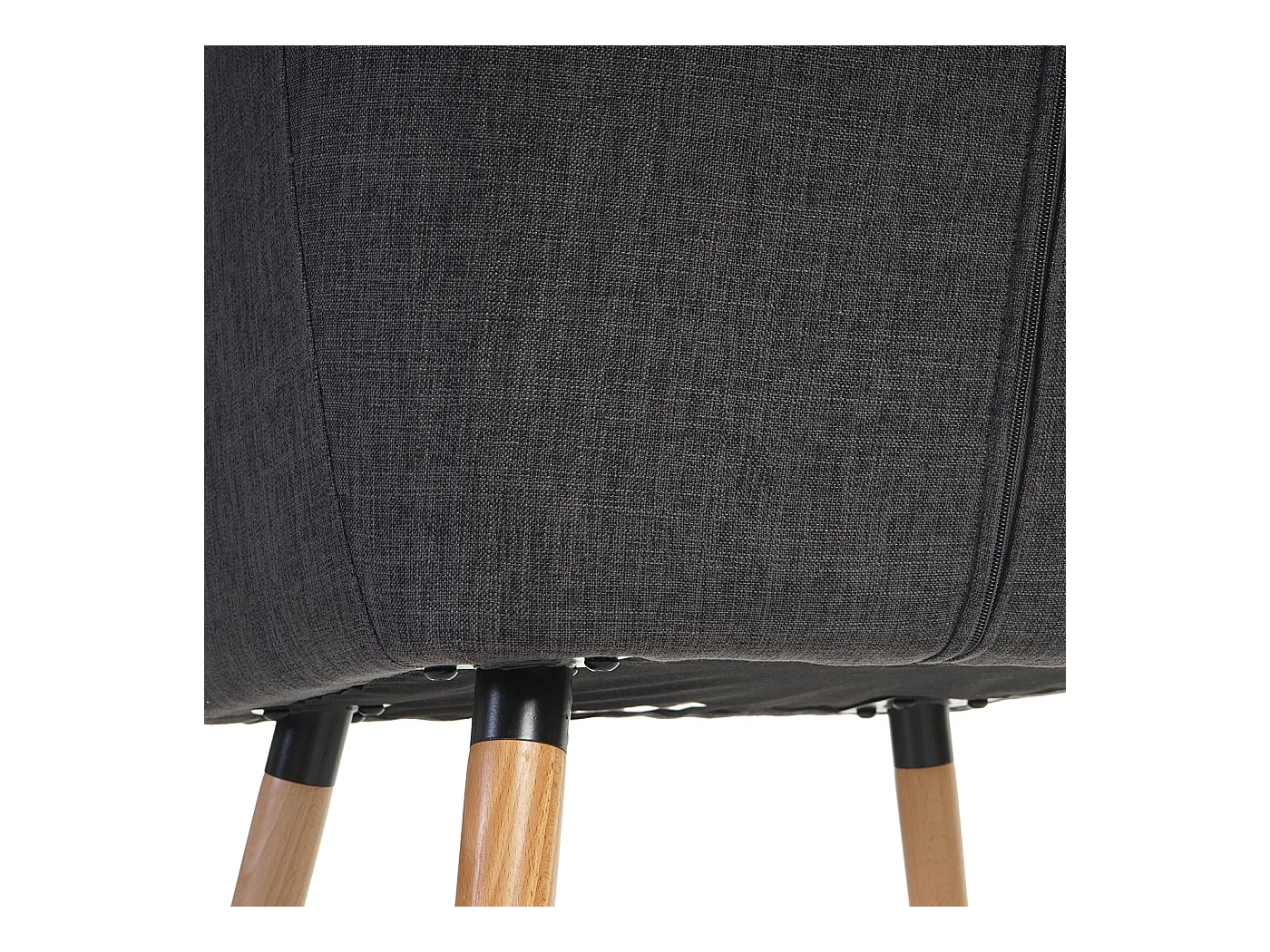 Krzesło do jadalni Vaasa T381 (zestaw 6 sztuk),  tkanina, szary, jasne nogi