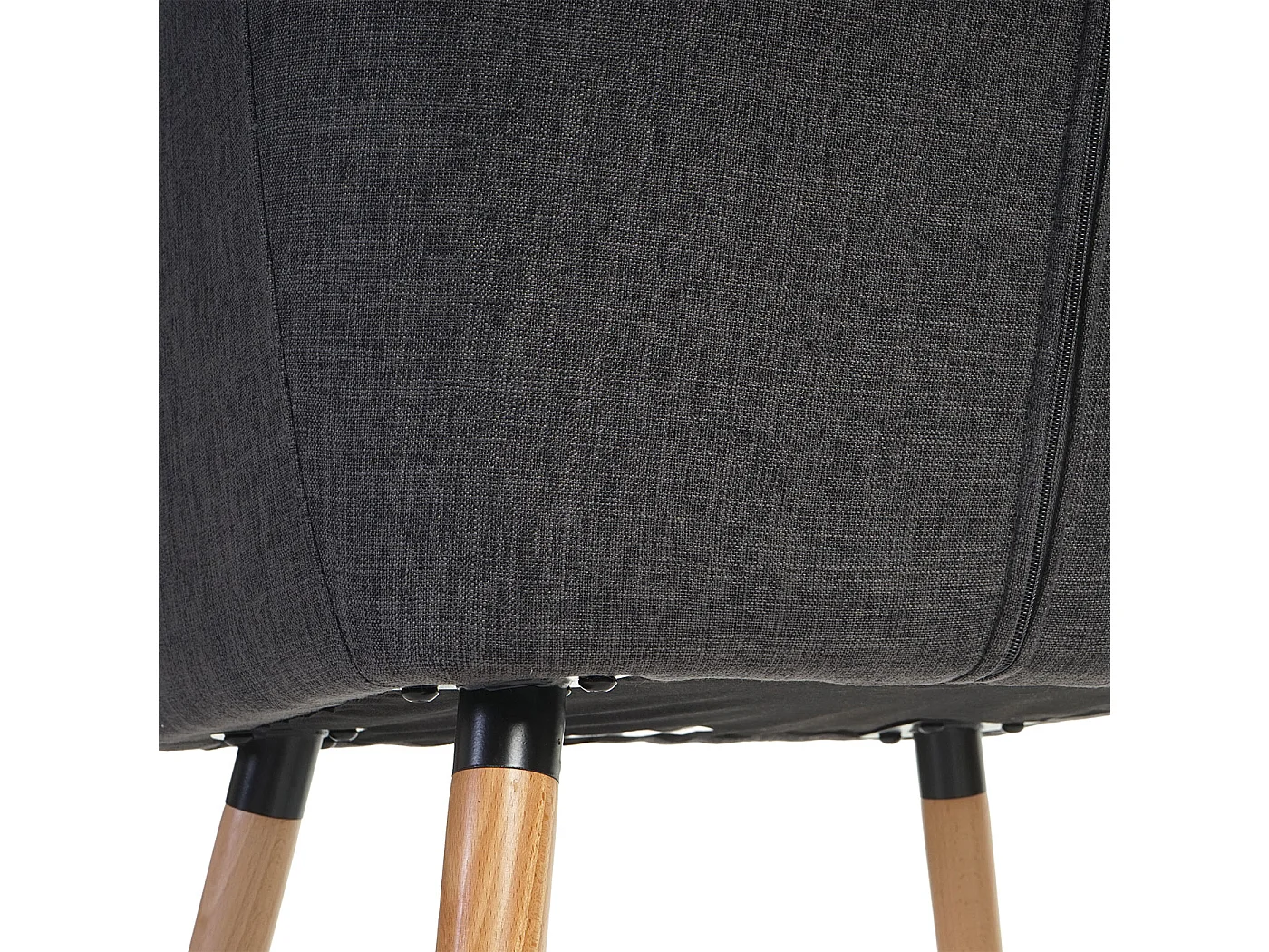 Eetkamerstoel Vaasa T381 (set van 6),  textiel, grijs, lichte poten