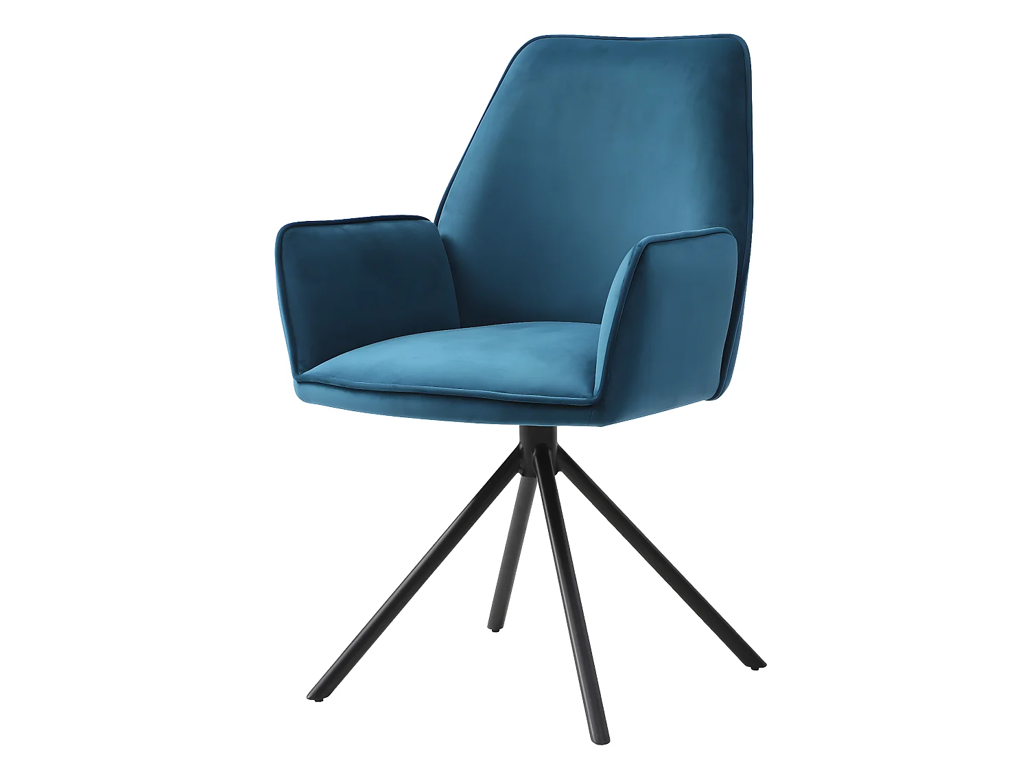 Cadeira de jantar MCW-G67 (conjunto de 6),  azul-turquesa, pernas pretas