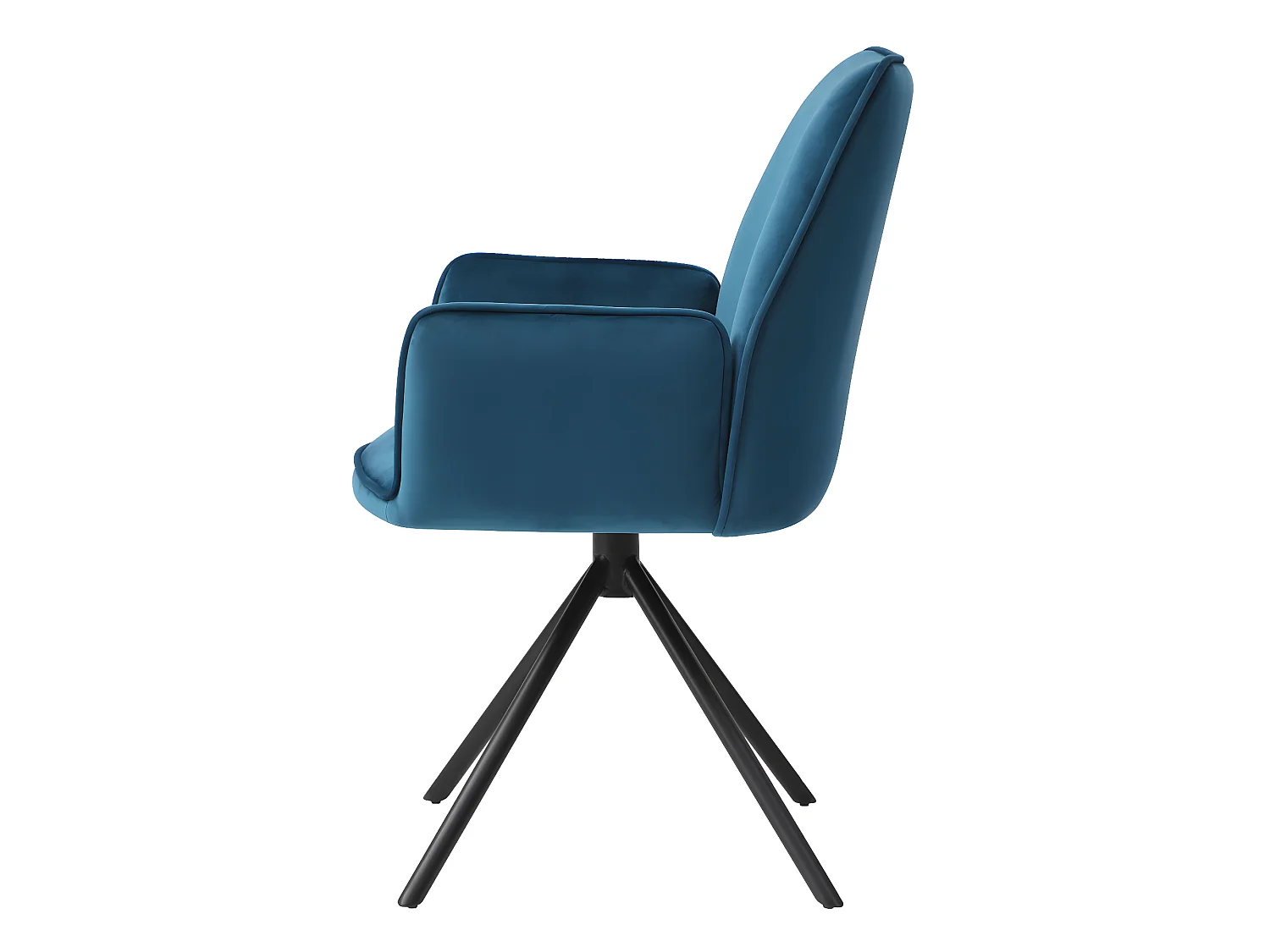 Eetkamerstoel MCW-G67 (set van 6),  turquoise-blauw, zwarte poten