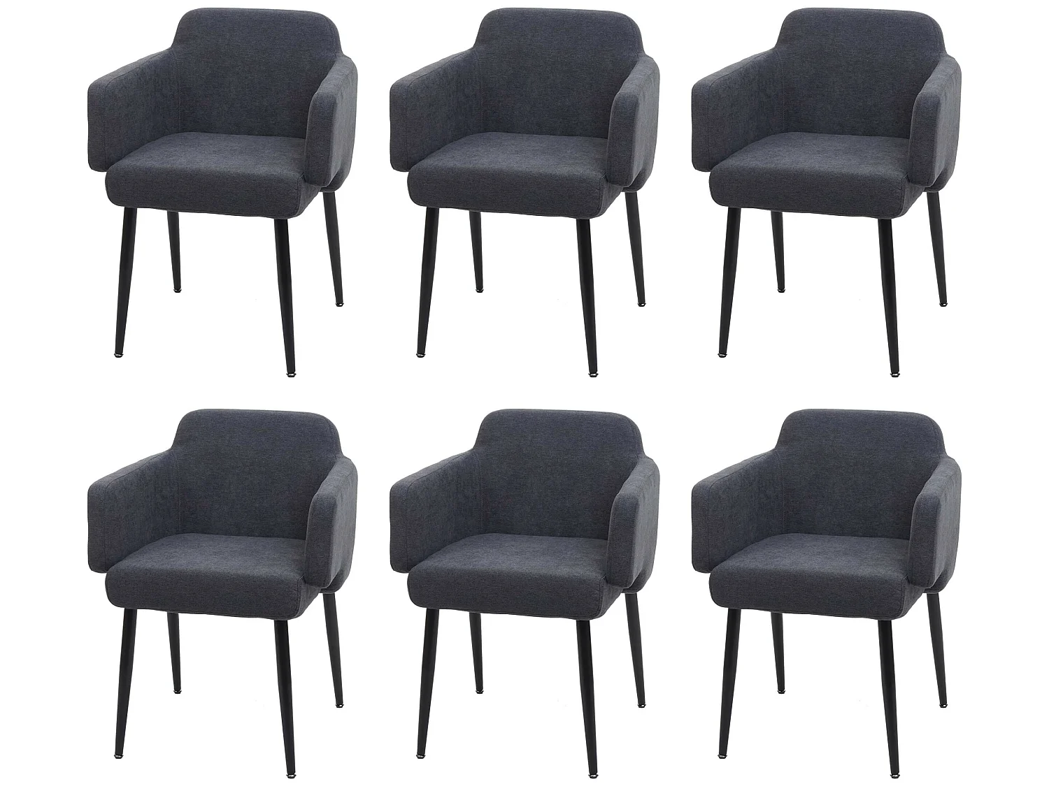 Krzesło do jadalni MCW-L13 (zestaw 6 sztuk),  antracyt