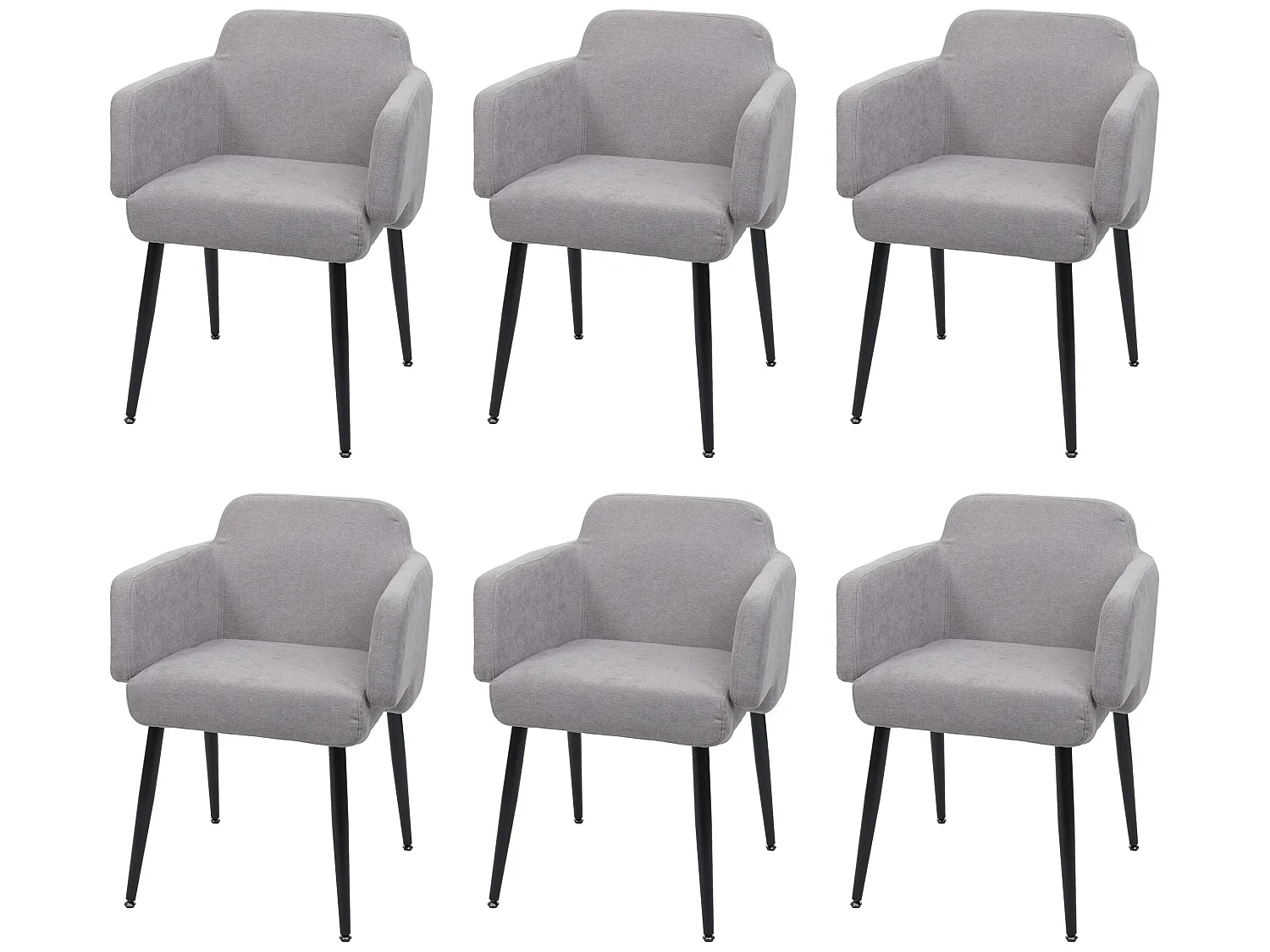 Chaise de salle à manger MCW-L13 (lot de 6),  gris