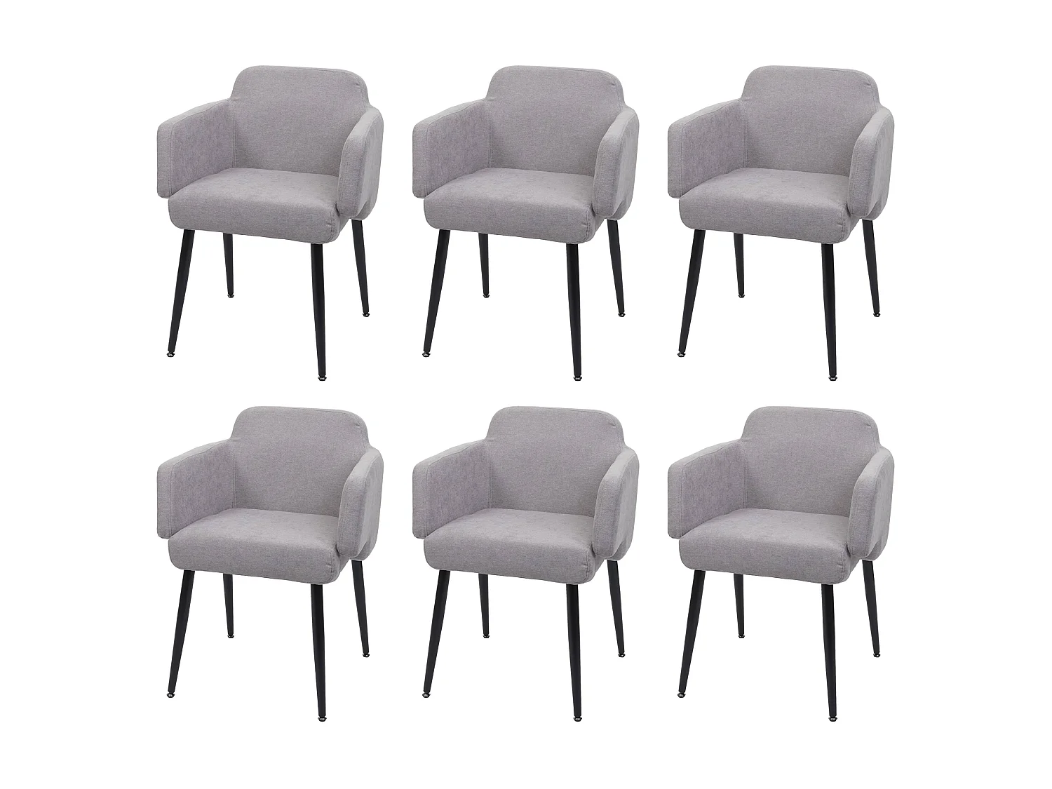 Esszimmerstuhl MCW-L13 (6er-Set), Grau
