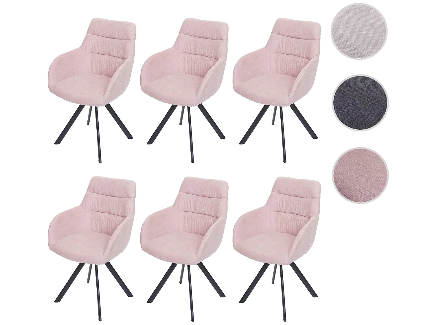 Silla de comedor MCW-J69 (juego de 6),  rosa