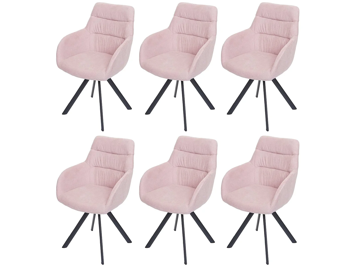 Chaise de salle à manger MCW-J69 (lot de 6),  rose