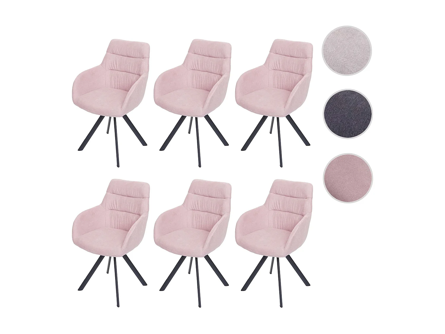 Eetkamerstoel MCW-J69 (set van 6),  roze