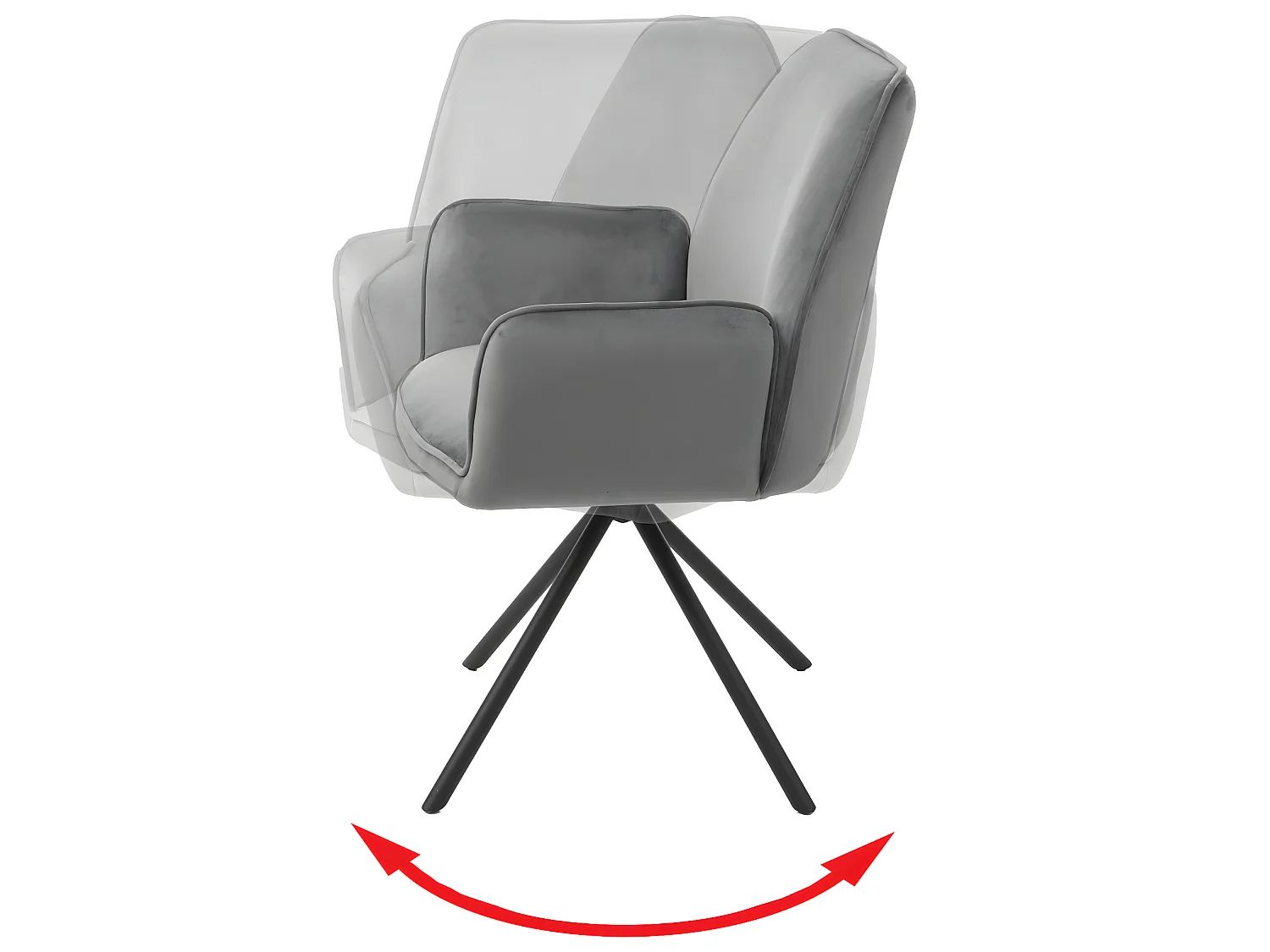 Chaise de salle à manger MCW-G67 (lot de 6),  velours, gris foncé