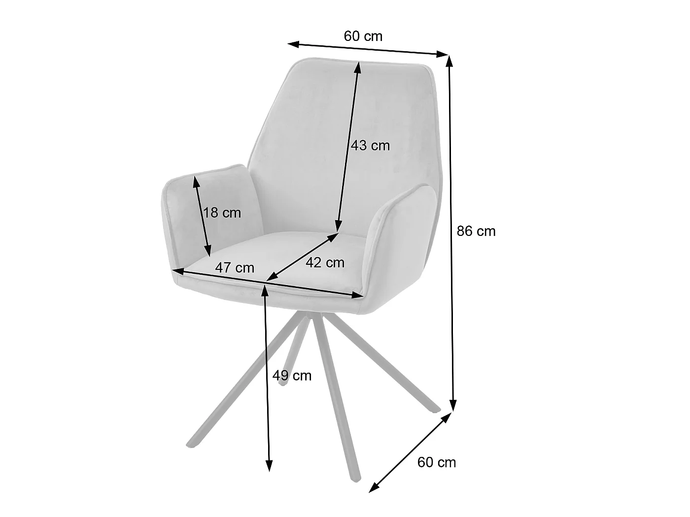 Esszimmerstuhl MCW-G67 (6er-Set), Dunkelgrau, Beine schwarz