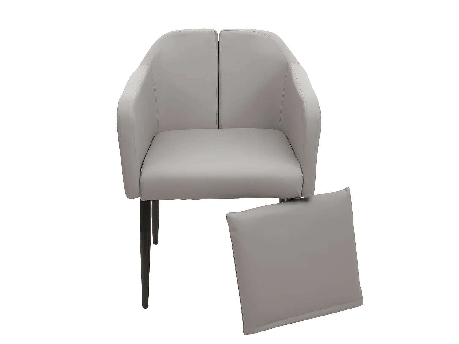 Eetkamerstoel MCW-H93,  imitatieleer taupe-grijs