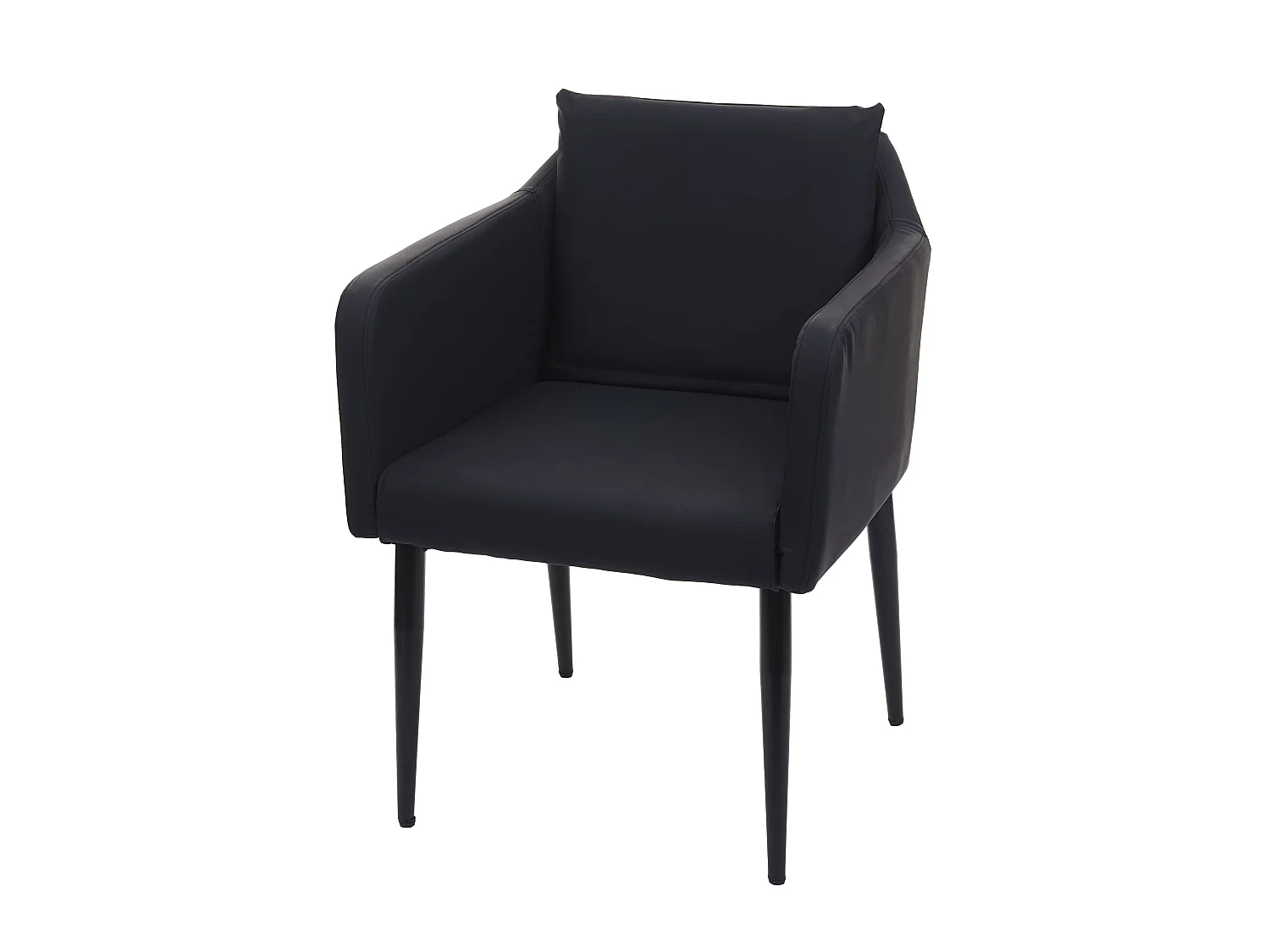 Chaise de salle à manger MCW-H93,  similicuir noir