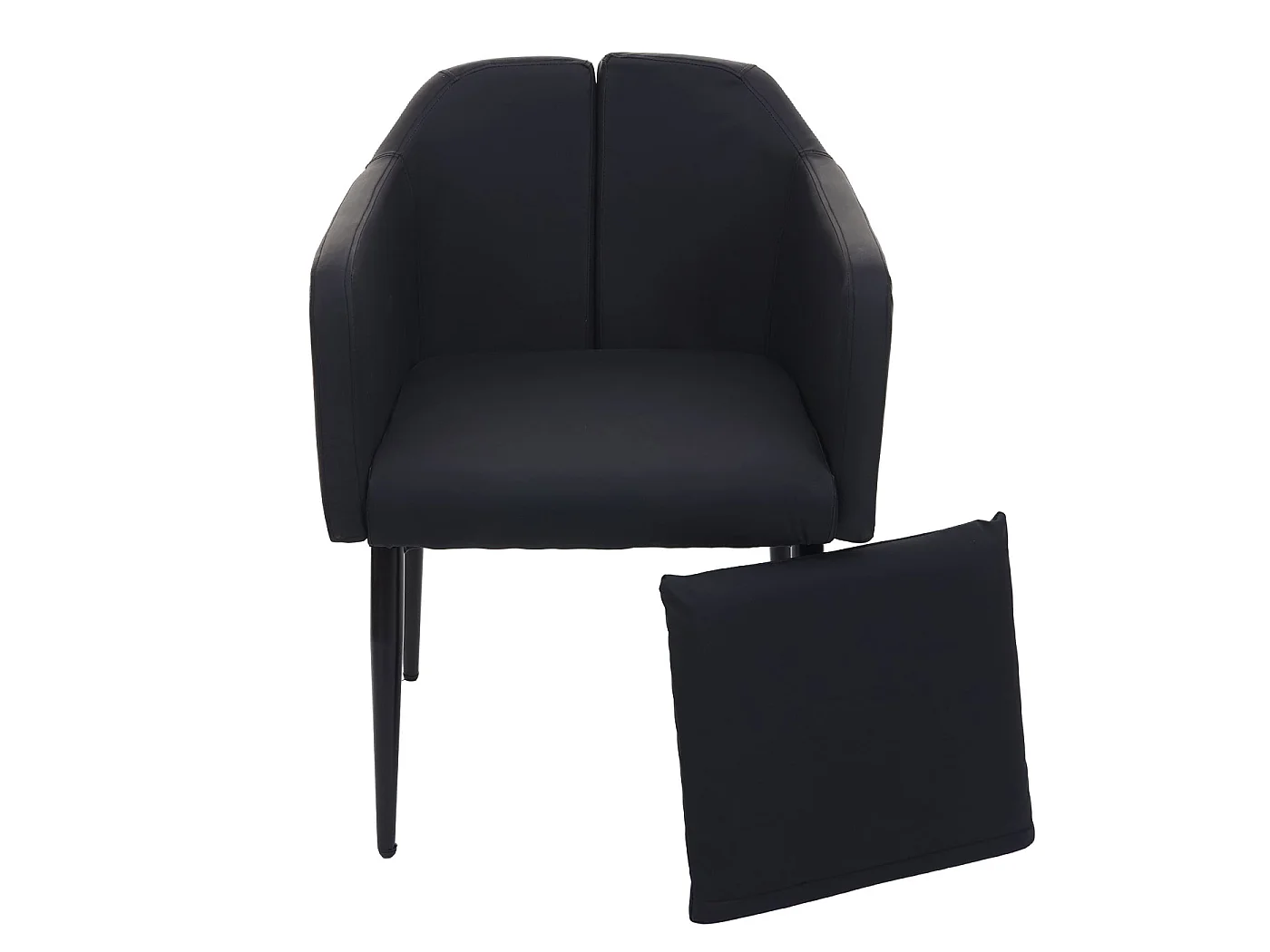Chaise de salle à manger MCW-H93,  similicuir noir