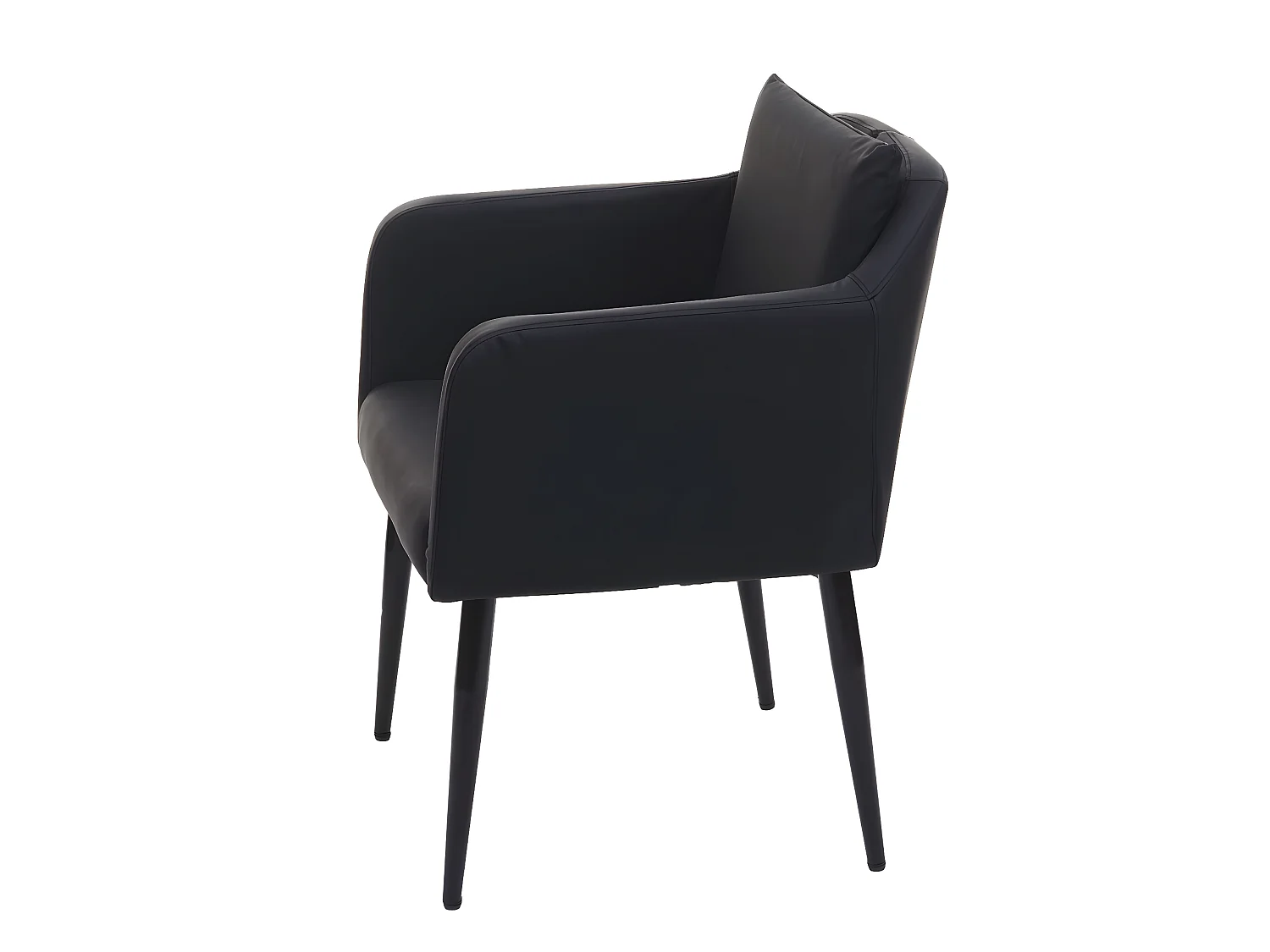 Chaise de salle à manger MCW-H93,  similicuir noir