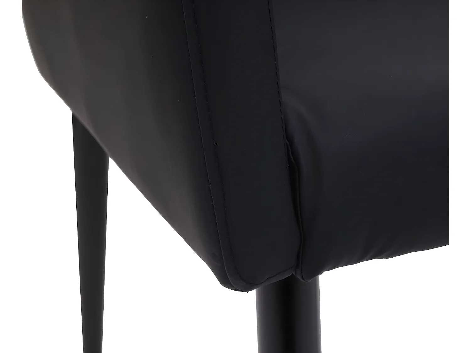 Chaise de salle à manger MCW-H93,  similicuir noir