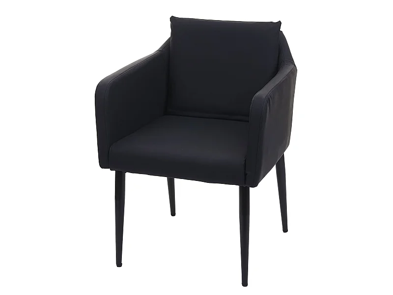 Sedia pranzo soggiorno Lounge MCW-H93 ~ ecopelle nero