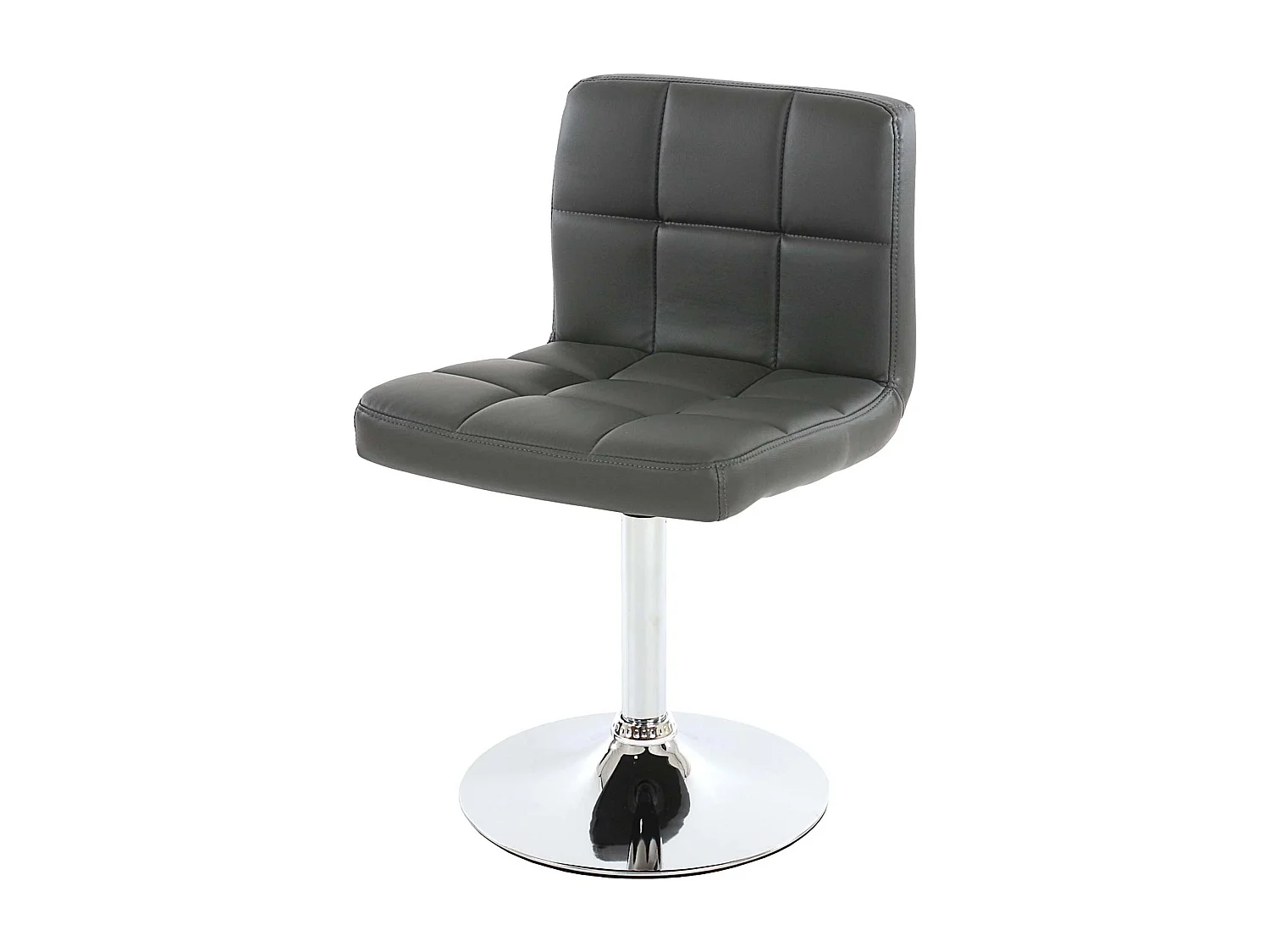 Cadeira de jantar Cadiz, giratória,  pele sintética cinzenta, base cromada