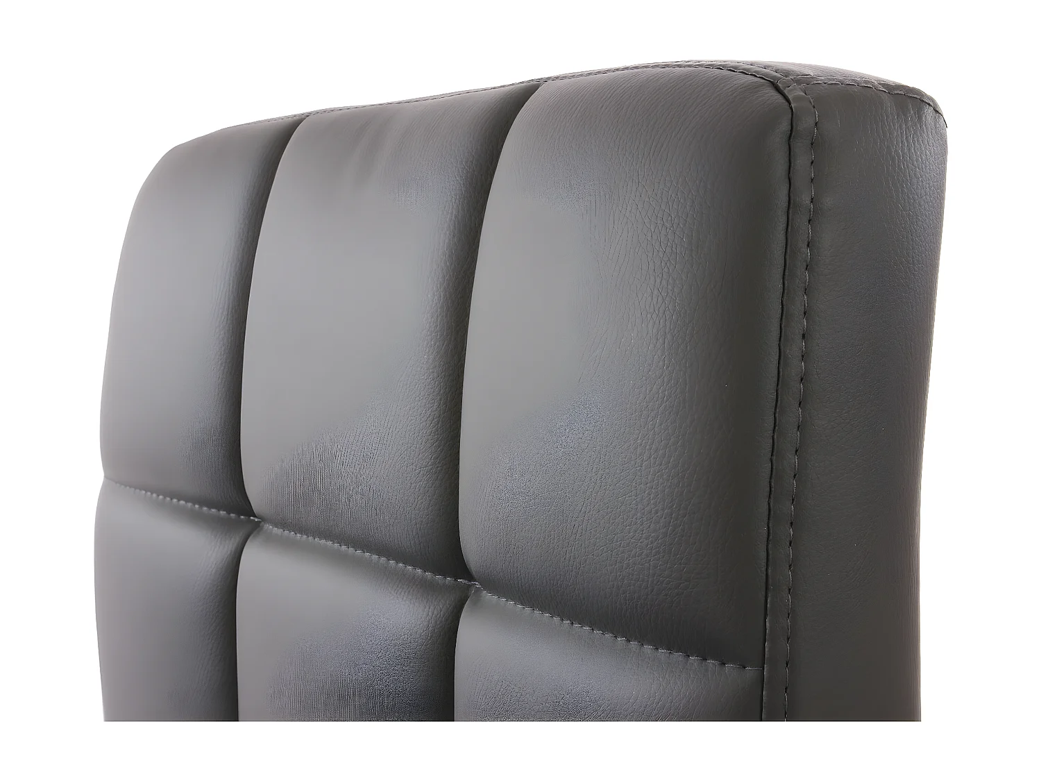 Cadeira de jantar Cadiz, giratória,  pele sintética cinzenta, base cromada