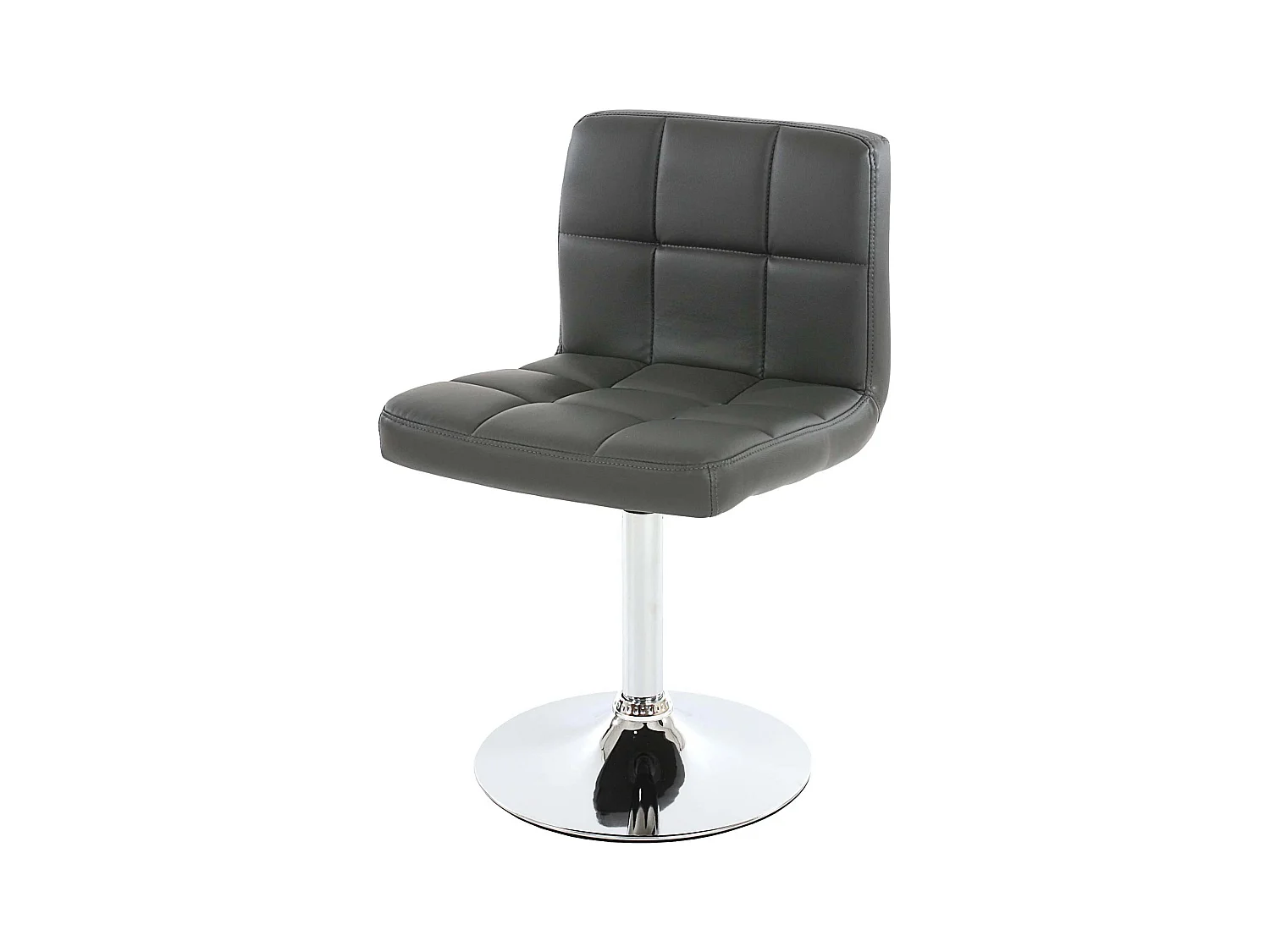 Chaise de salle à manger Cadiz, pivotante,  simili cuir gris base chromée