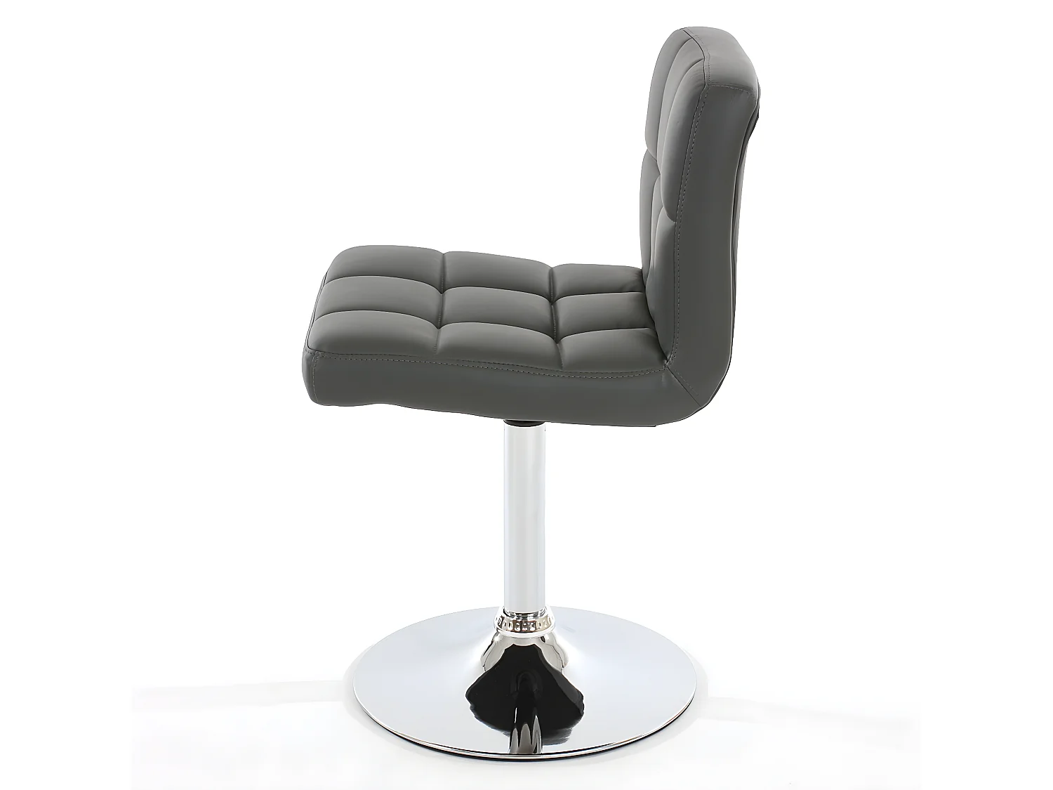 Obrotowe krzesło do jadalni Cadiz,  Sztuczna skóra, kolor szary, podstawa chromowana