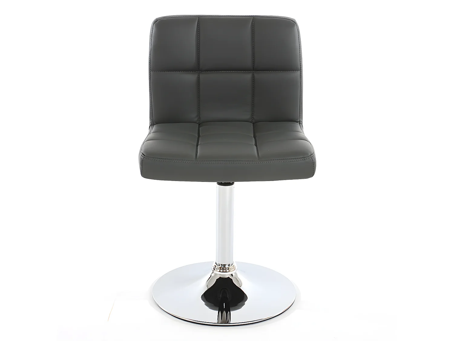 Obrotowe krzesło do jadalni Cadiz,  Sztuczna skóra, kolor szary, podstawa chromowana