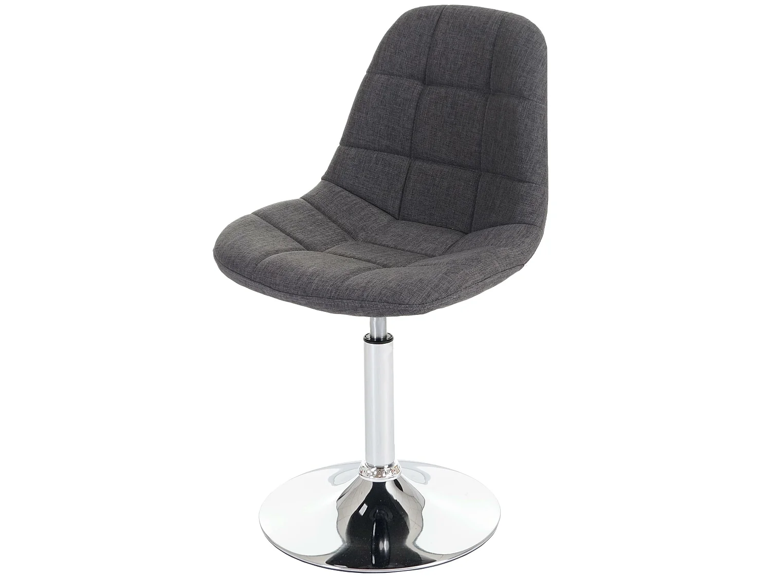 Chaise de salle à manger MCW-A60,  tissu/textile gris clair, pied chromé