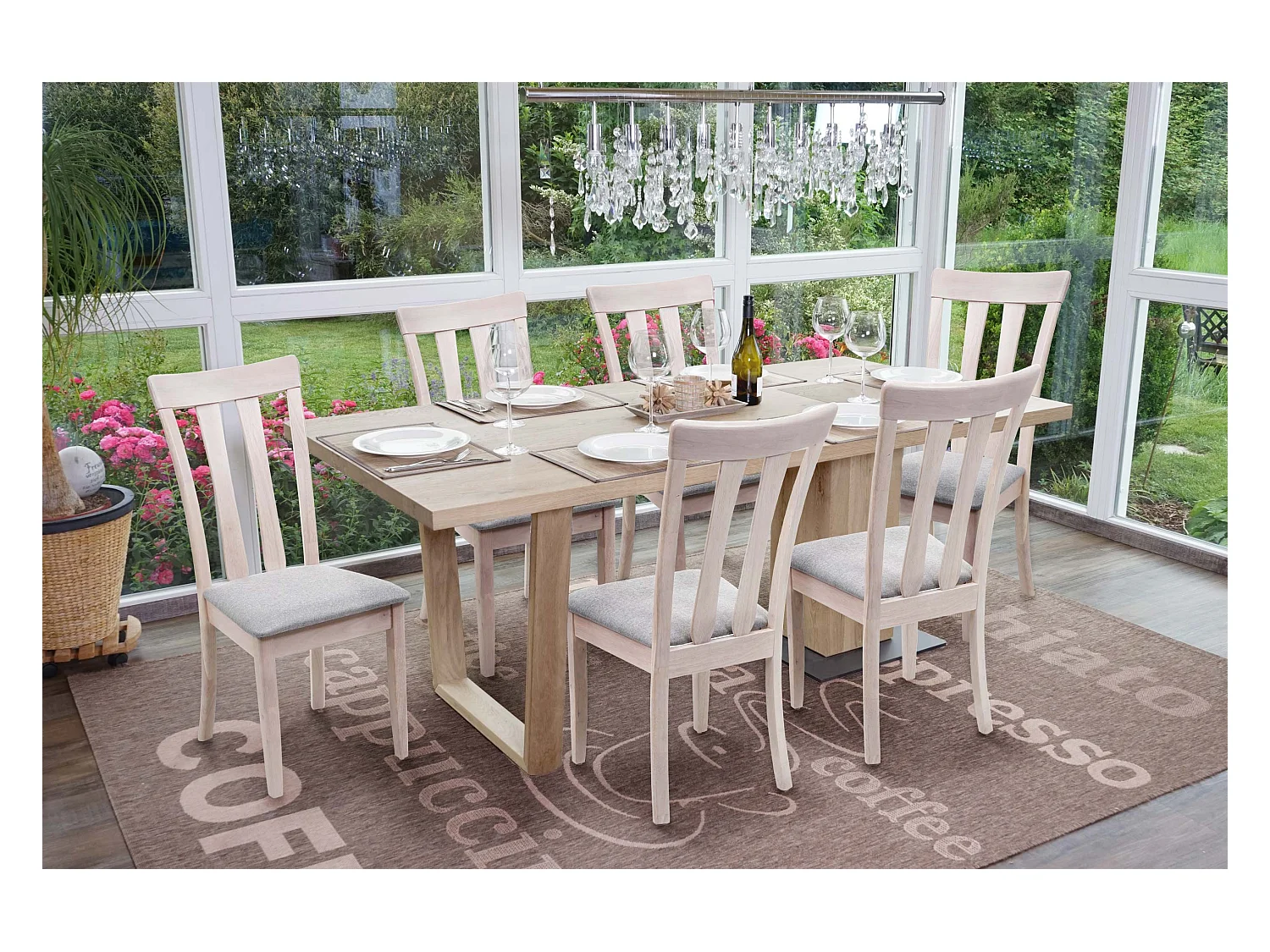 Chaise de salle à manger MCW-G46 (lot de 6),  châssis clair, gris