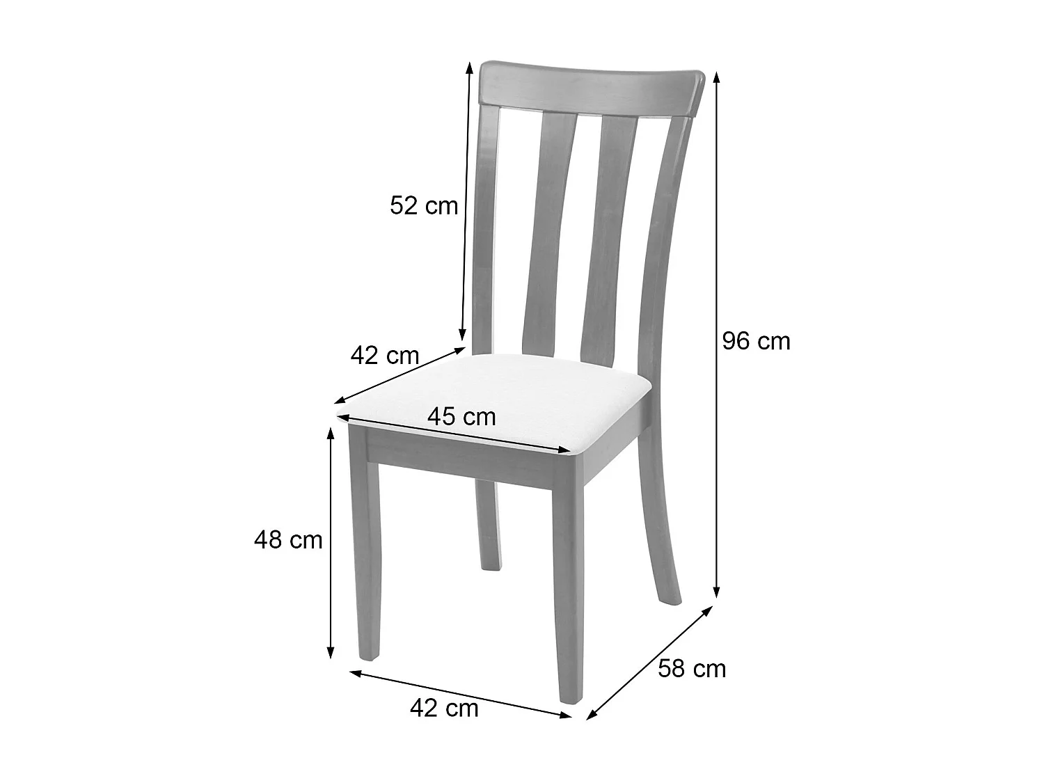Eetkamerstoel MCW-G46 (set van 6),  licht frame, grijs
