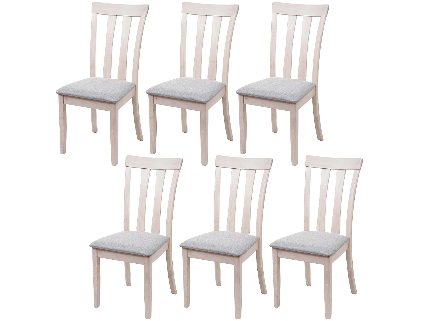 Krzesło do jadalni MCW-G46 (zestaw 6 sztuk),  jasna rama, szare