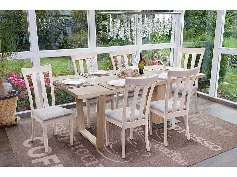 Eetkamerstoel MCW-G46 (set van 6),  licht frame, grijs