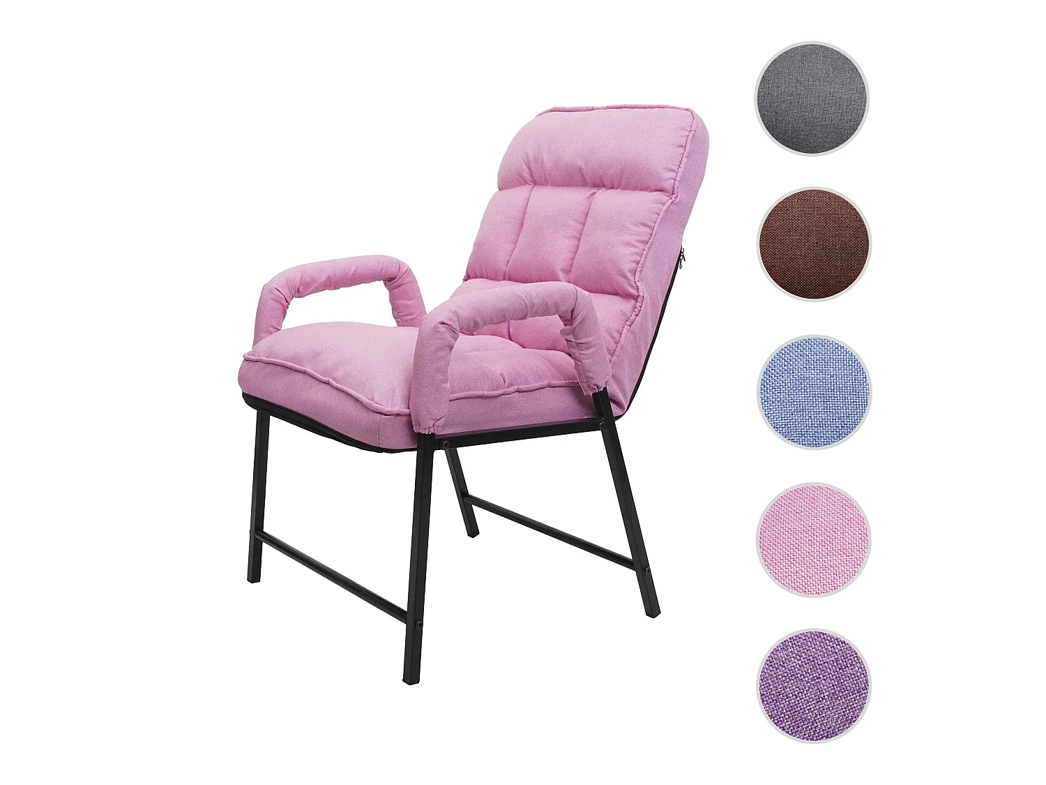 Silla de comedor MCW-K40,  tela/textil rosa